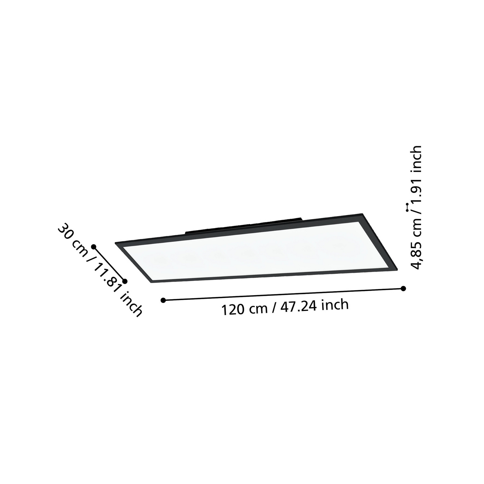 EGLO connect Salobrena-Z LED ceiling lamp, 120x30cm, black