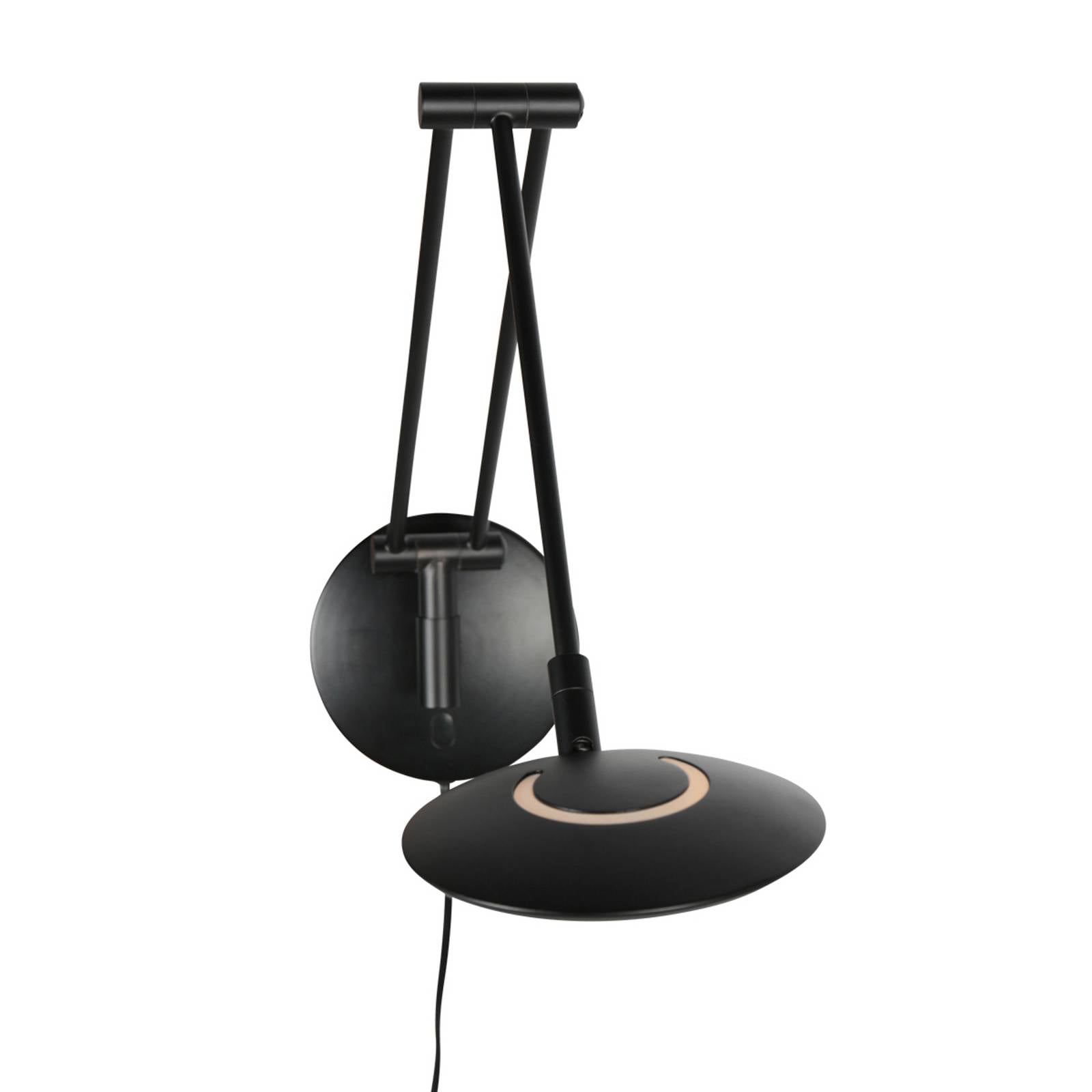 Kinkiet LED Zenith 2 z ramieniem w kolorze czarnym, CCT, metal, wtyczka