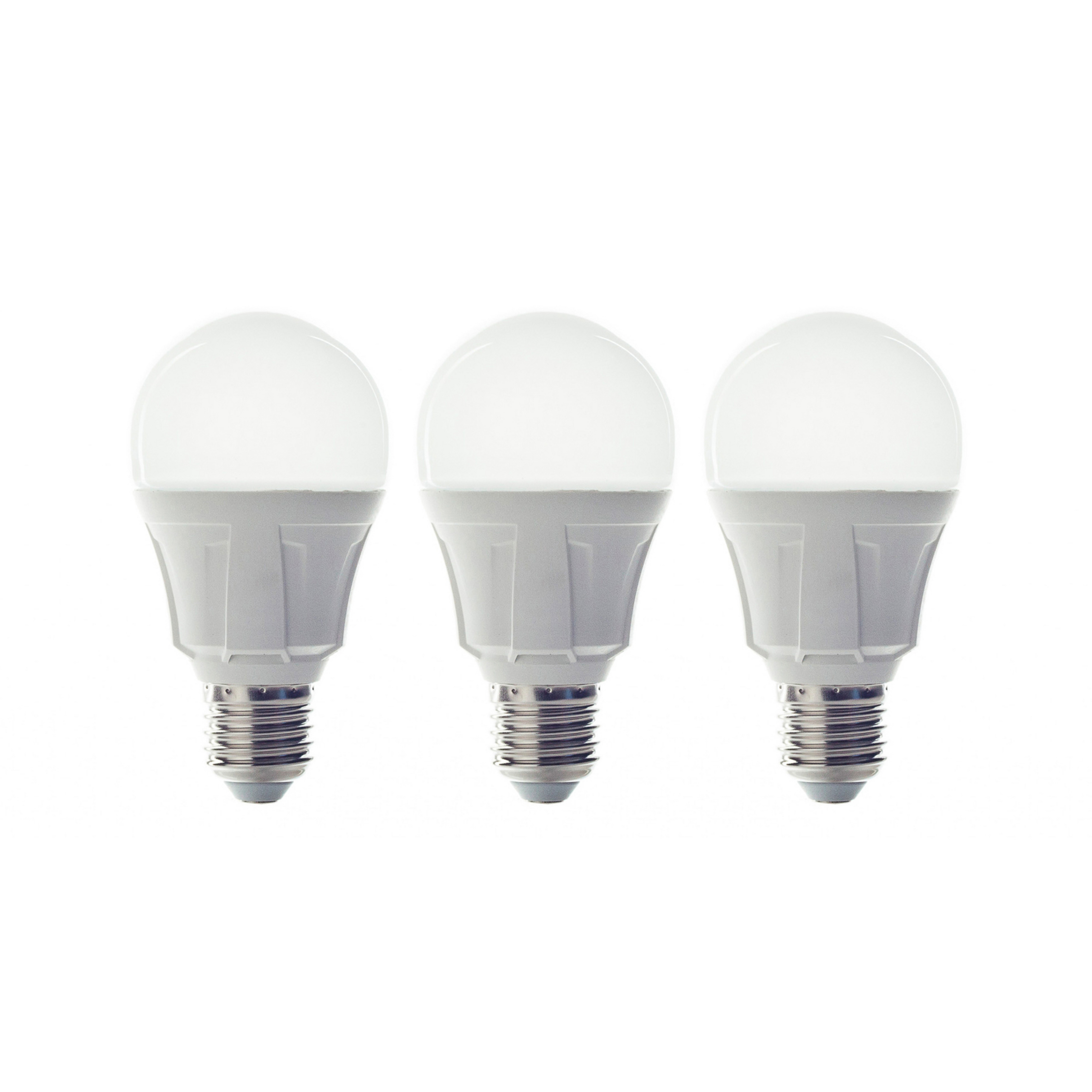 Lindby LED bulbs, E27, 11 W, opal, 3,000 K, set of 3