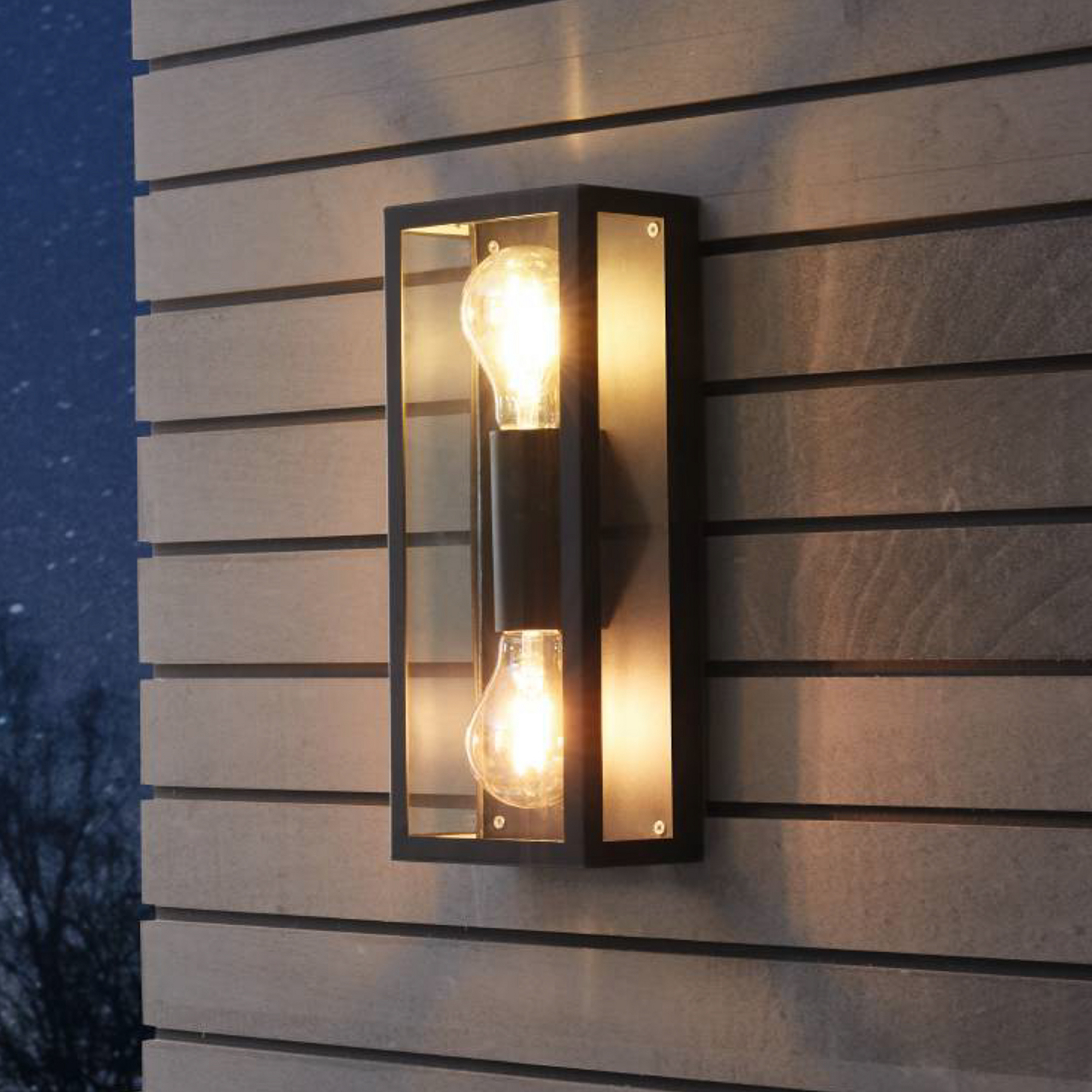 Applique extérieur Alamonte 1, 2 lampes, rectangle