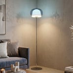 Stehlampe Belomontejo, blau-transparent, Glas, Stahl, E27