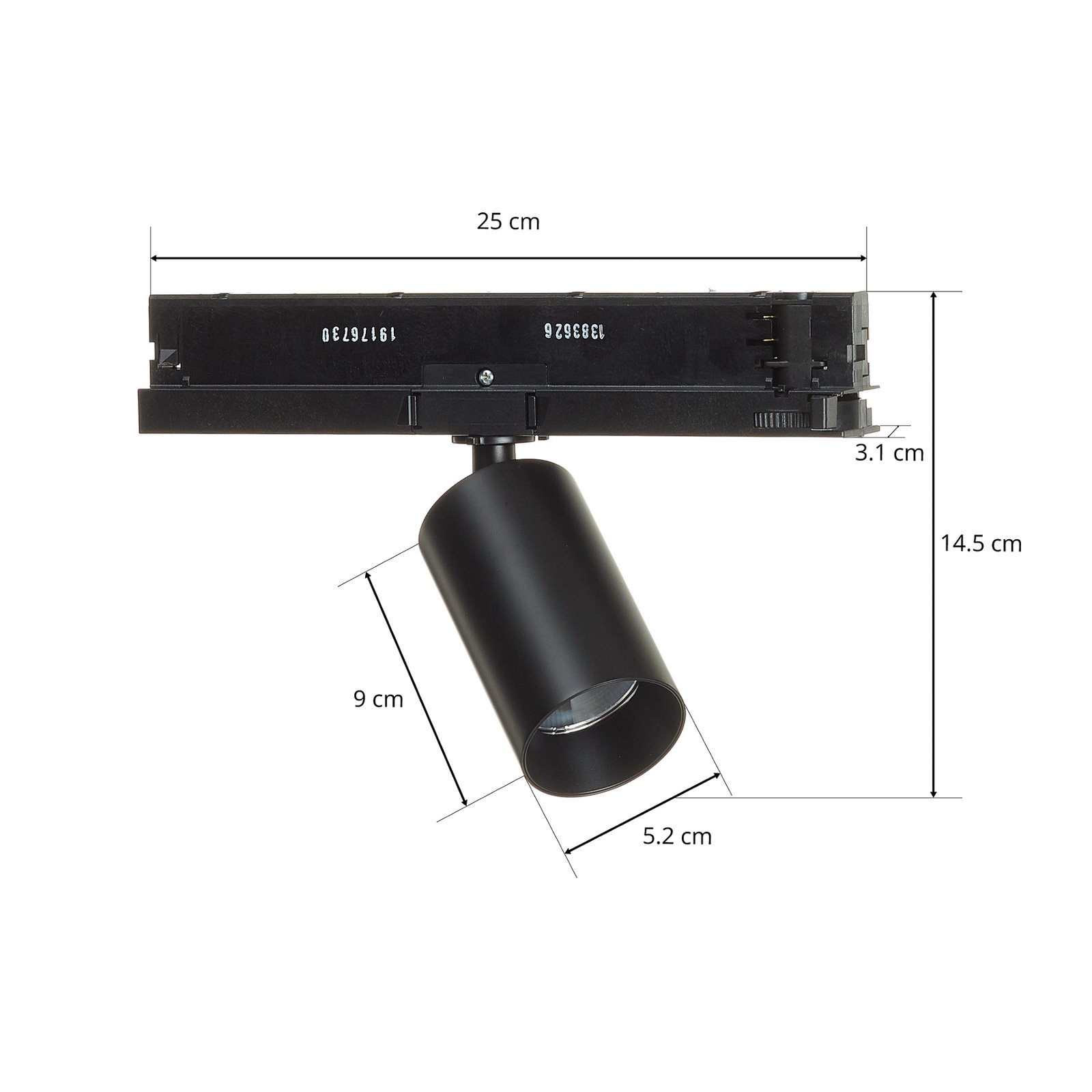 Arcchio Tamoo Projecteur sur rail 12,1W 24° noir