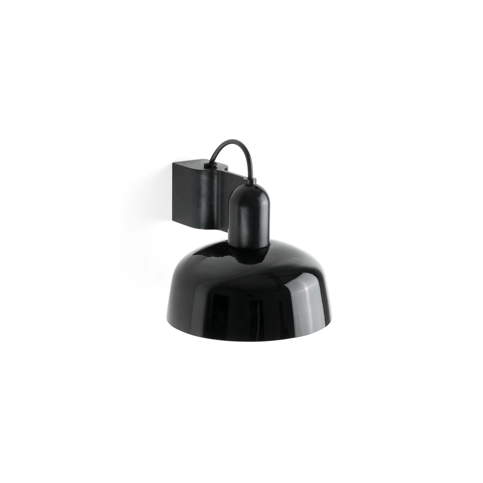 Tatawin wall lamp, black, steel/glass, Ø 18.4 cm