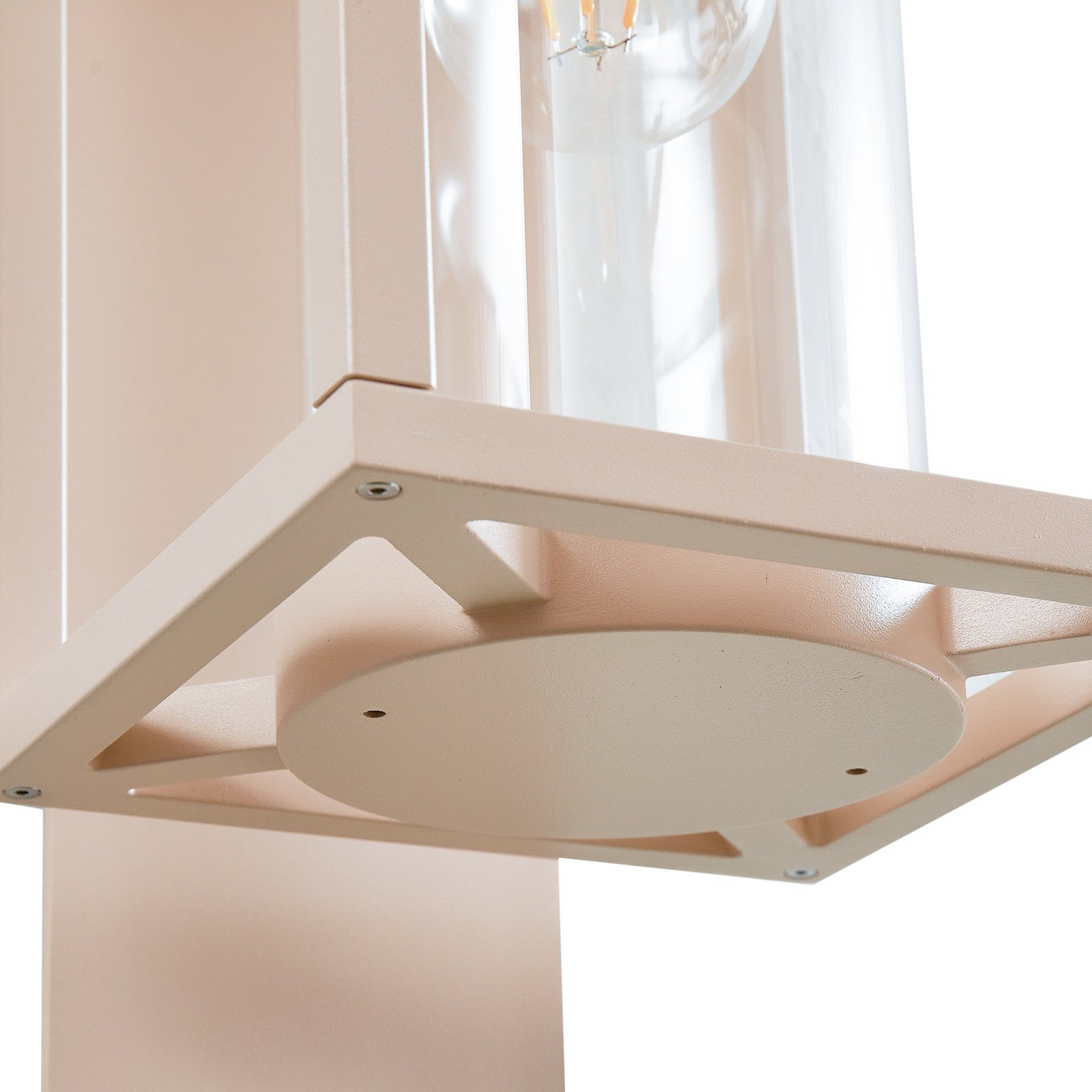 Lucande applique da esterno Ferda, sensore, sospensione, beige, E27