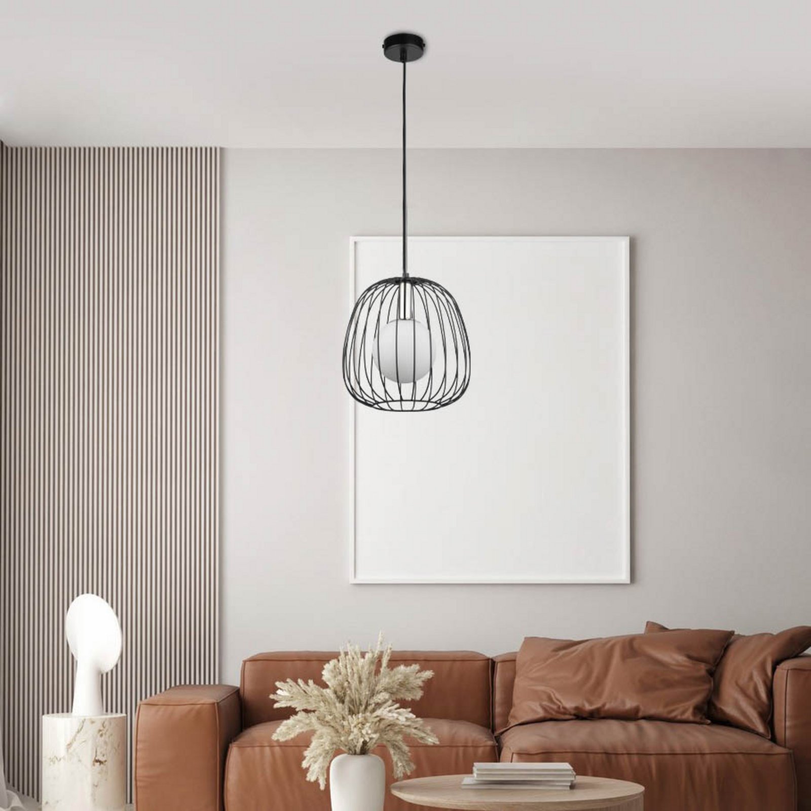 Hängeleuchte Bell M, Ø 33 cm, 1-flammig, schwarz/gold/weiß