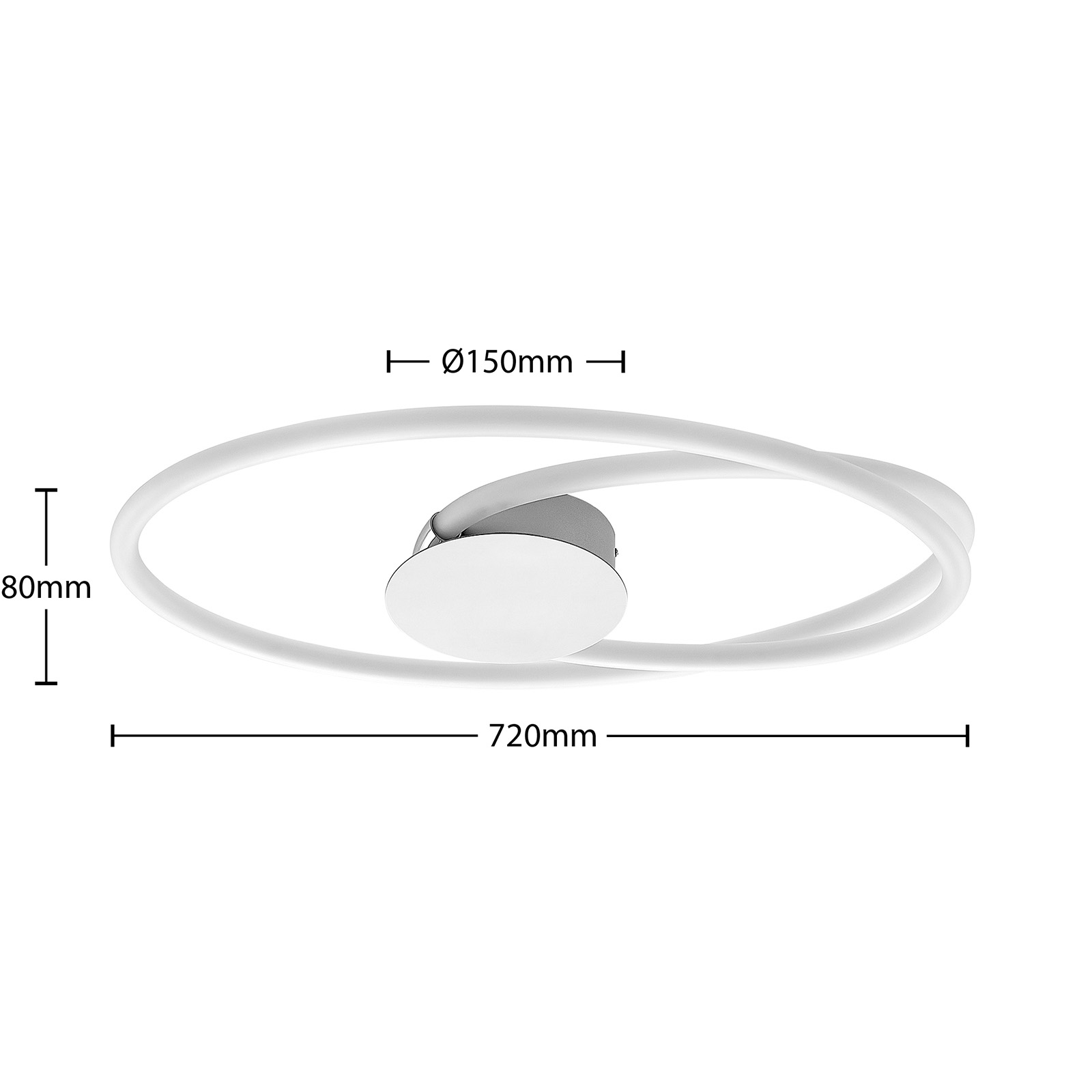 Lucande Ovala plafonnier LED, 72 cm