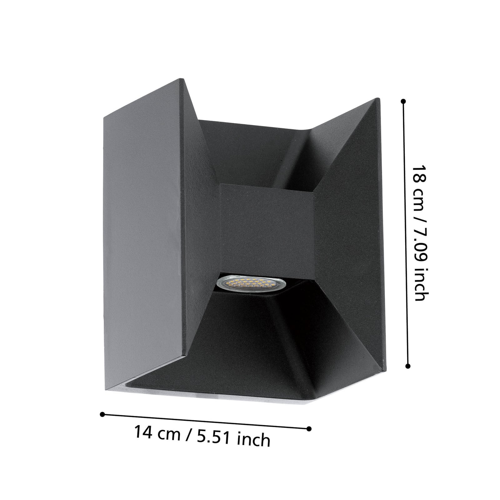 LED-Außenwandlampe Morino, weiß, Höhe 18 cm, Metall