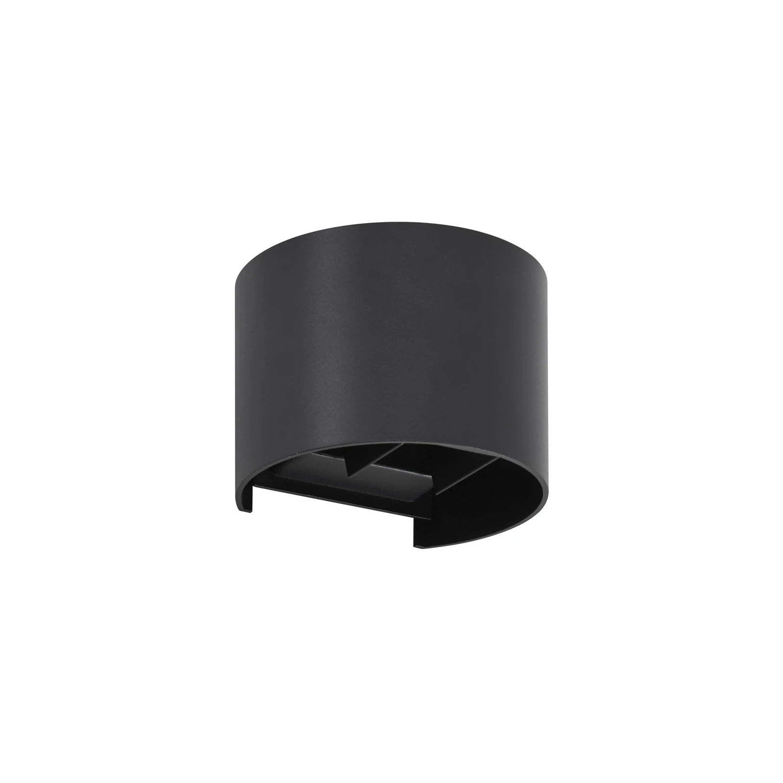 Lindby LED-Außendwandleuchte Nivar, rund, schwarz, IP54