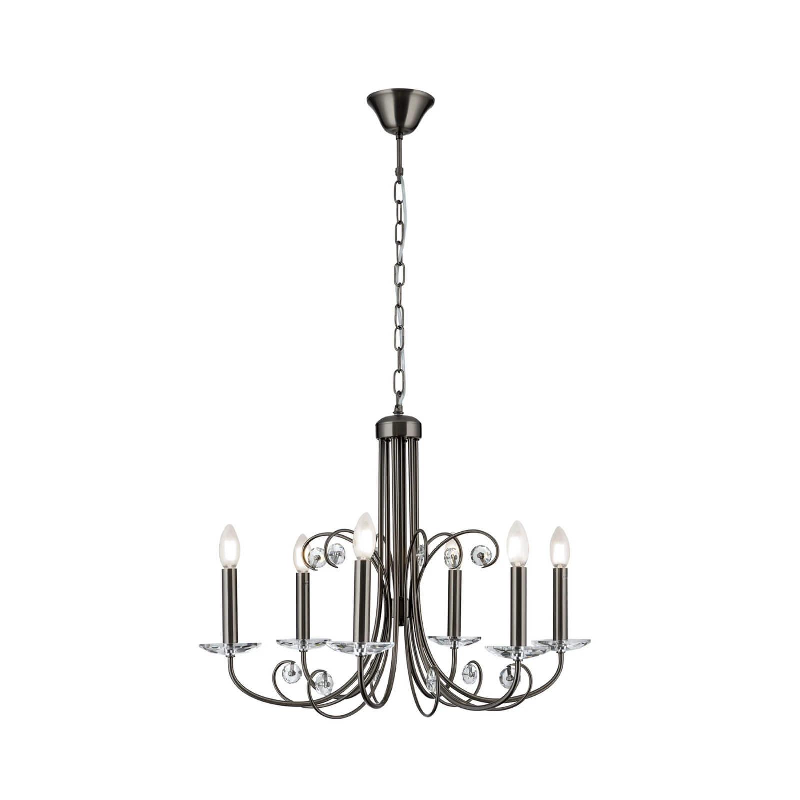 Luster Ariane, nikal, Ø 67,5 cm, kristal, 6 žarulja.