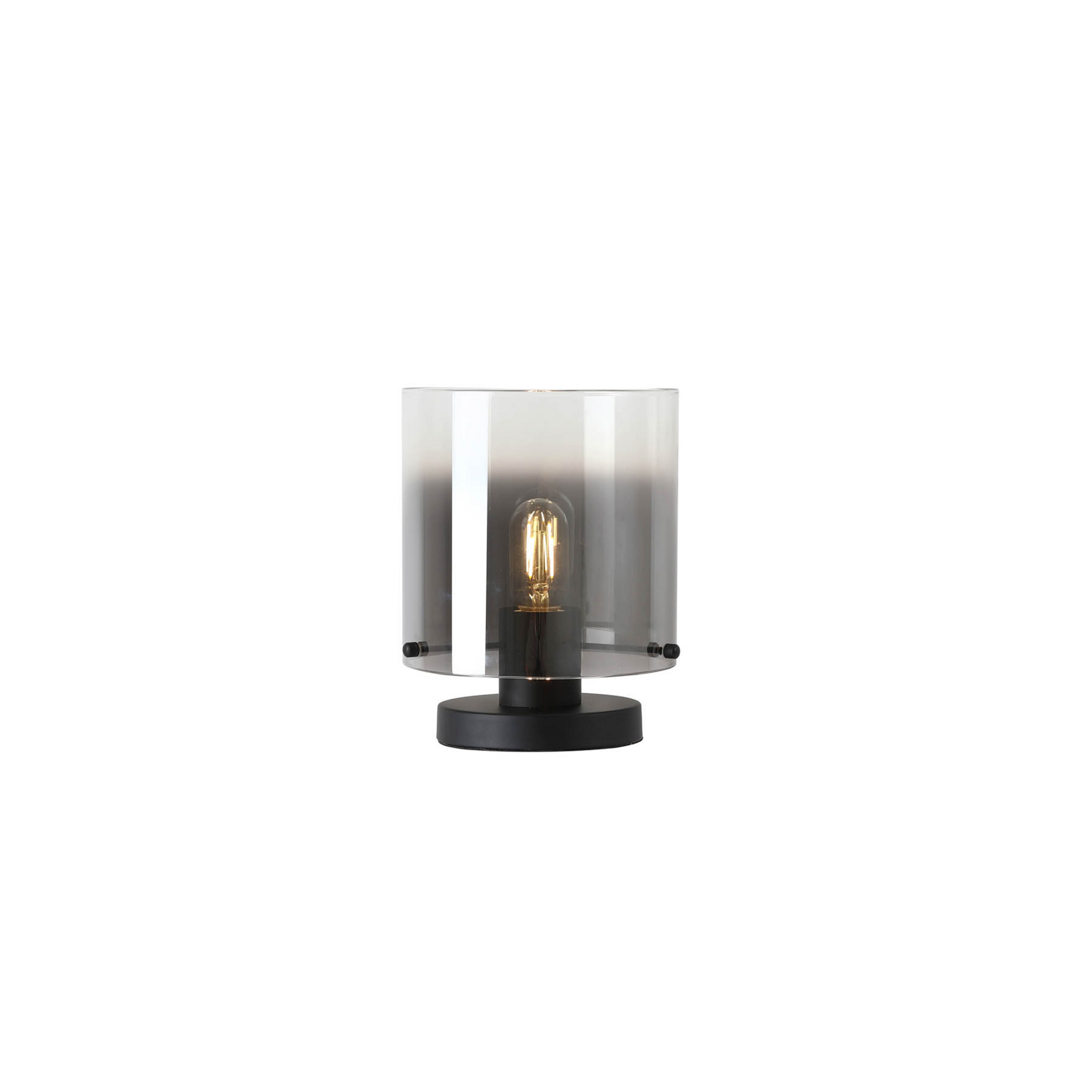 Lampe à poser Sweden, noir/gris fumée, acier, verre, E27