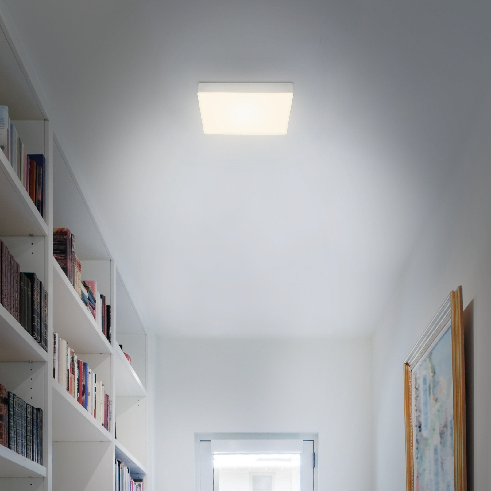 Пламъчно LED осветление за таван, 21,2 x 21,2 cm, сребристо