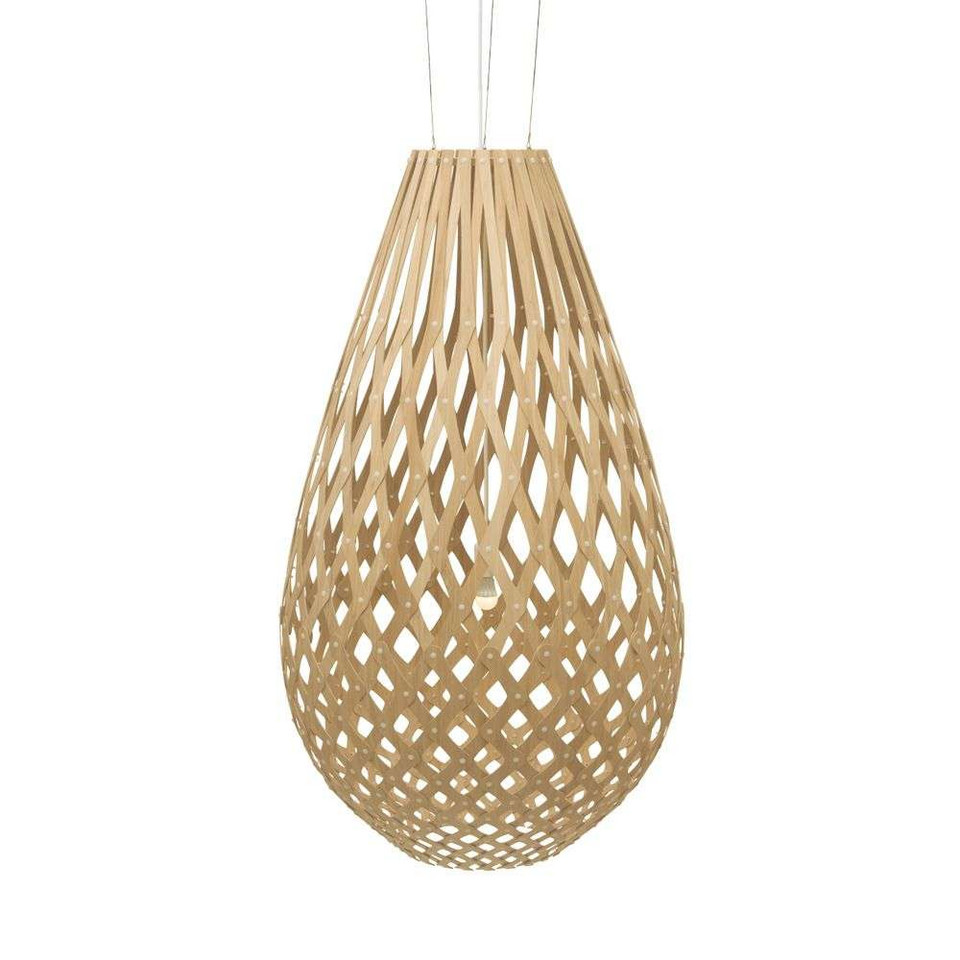 david trubridge Koura pendellampa 160 cm i träfärger, trä från david trubridge