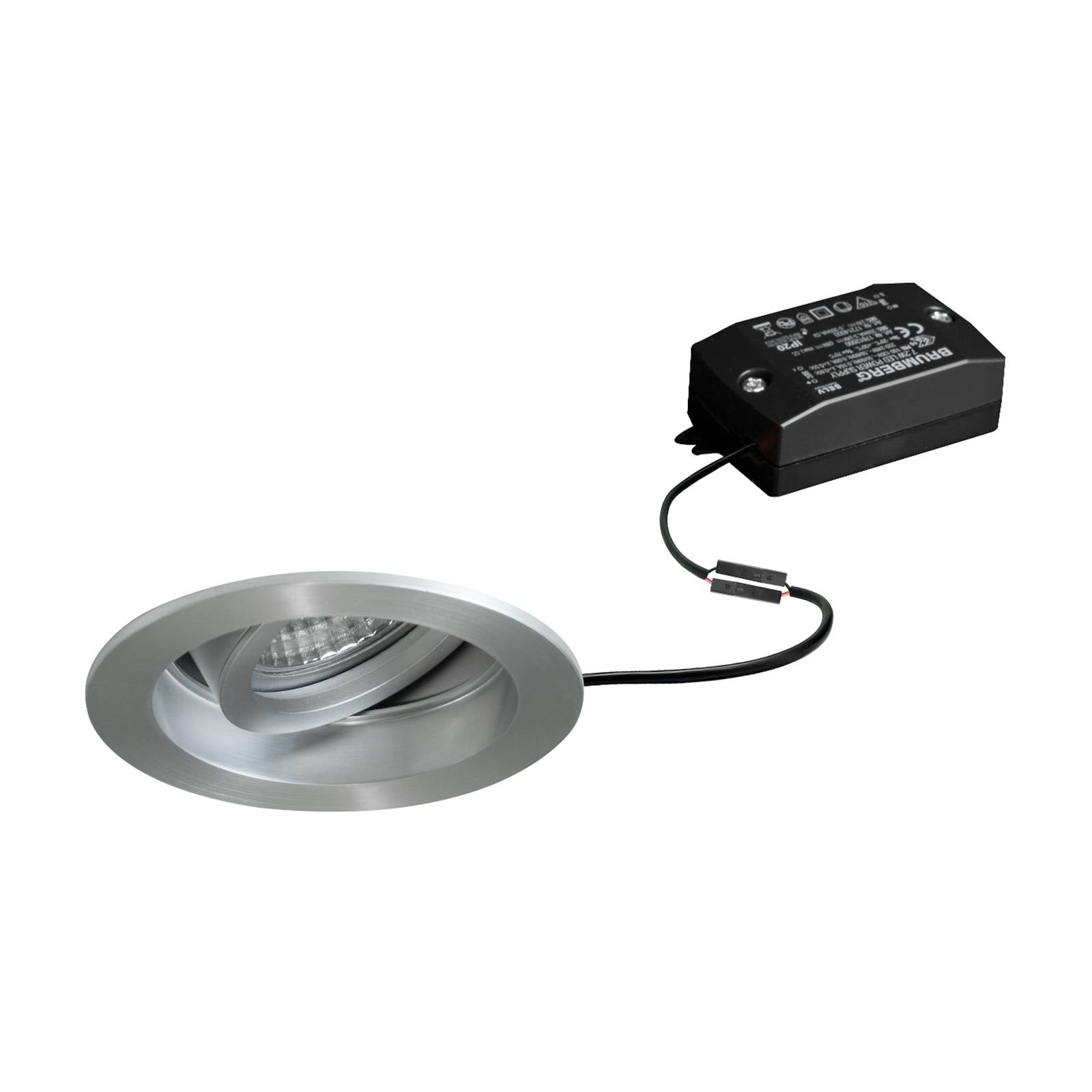 BRUMBERG Tirrel deep LED-Einbauspot on/off, 830, rund, alu