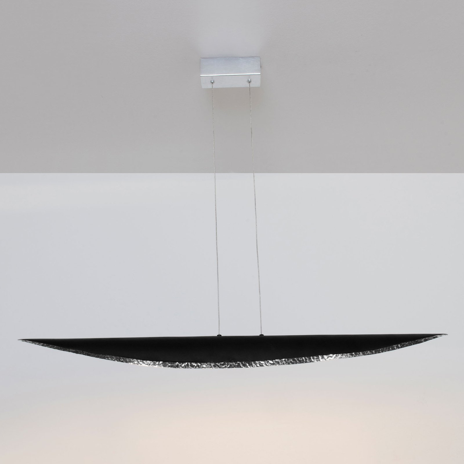 Suspension LED Chiasso, noire/argentée