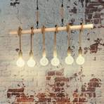 Youngstown hanglamp, lengte 100 cm, zwart/bruin, 6-lamps.