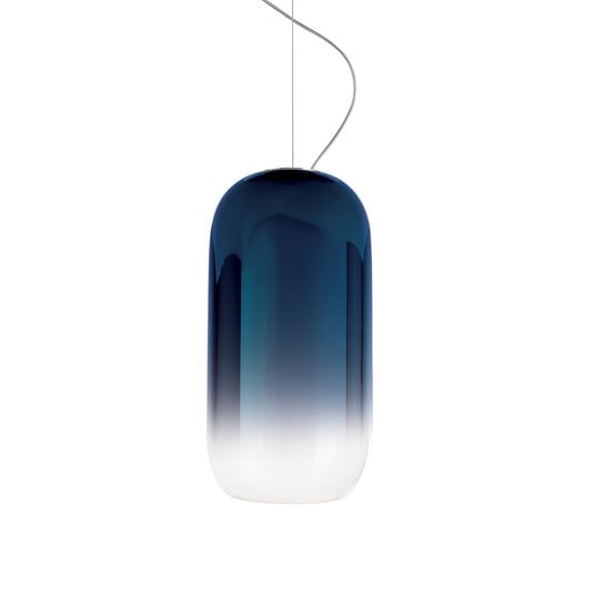 Artemide Gople Hängeleuchte blau/silber
