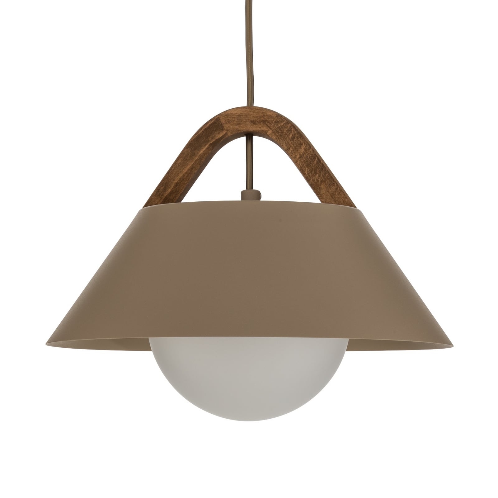 Hanglamp Funda, beige, Ø 30 cm, 1-lamp, metaal/glas Hanglamp Funda, beige, Ø 30 cm, 1-lamp, metaal/glas