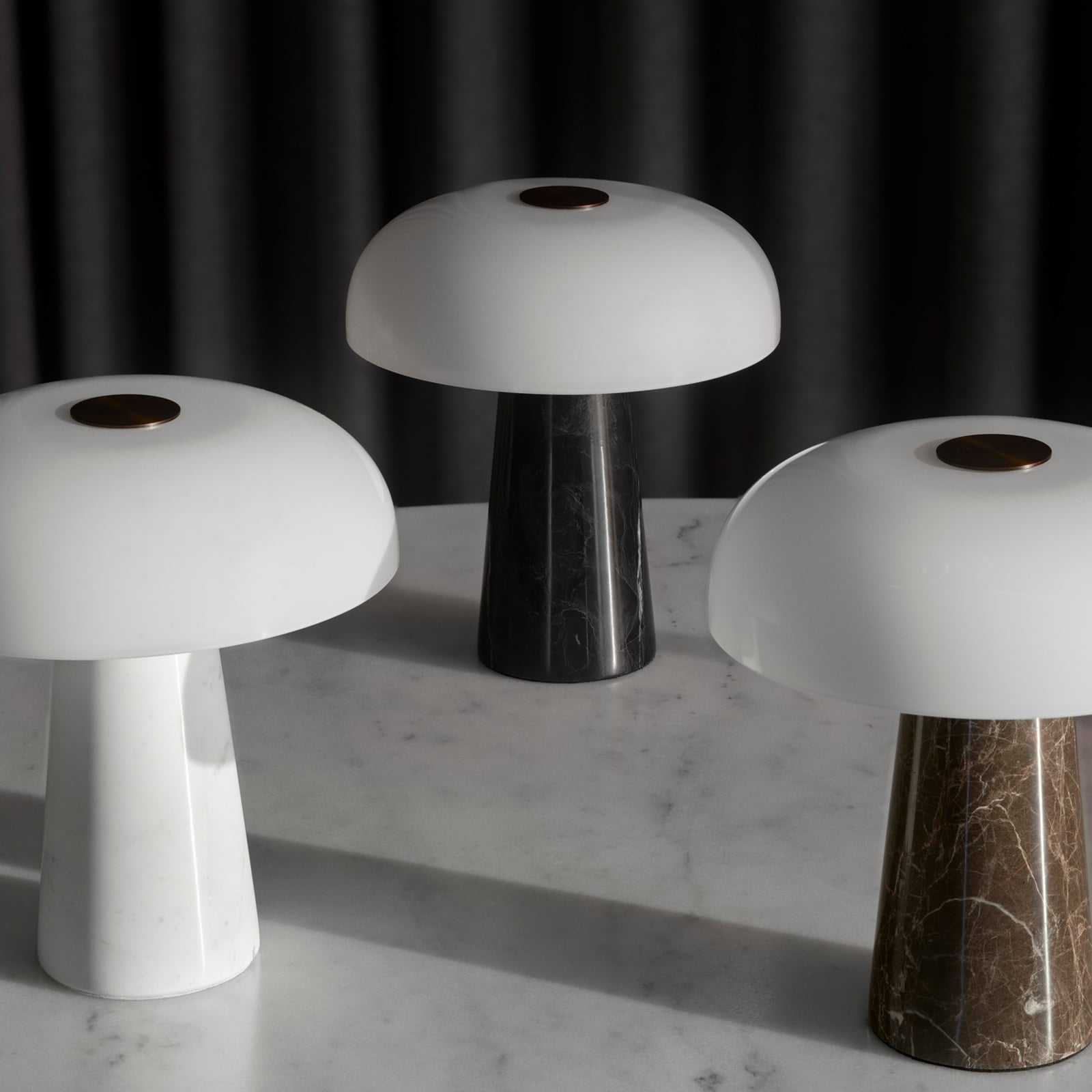 Glossy mini, LED-Akku-Tischleuchte, Marmor weiß, Nordlux