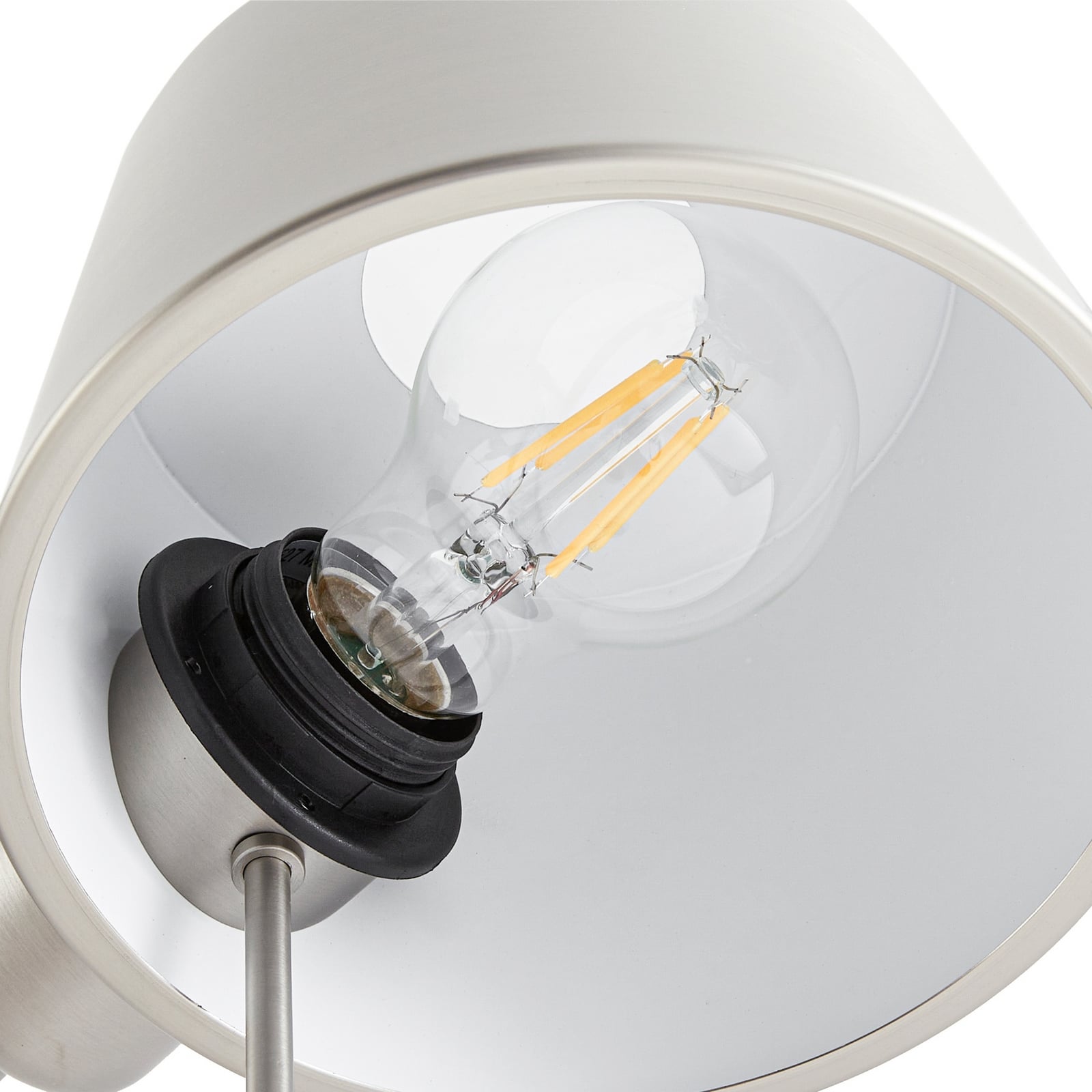 Lampe sur pied Silka, nickel satiné, réglable, 216 cm, E27 - Lucande