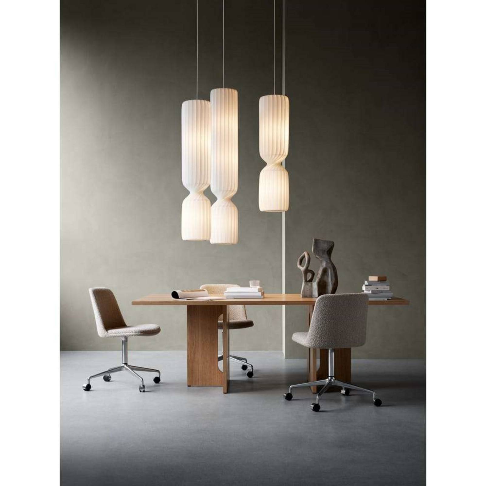 Lampa wisząca Tom Rossau TR41, 120 cm, biała, tworzywo sztuczne, E27