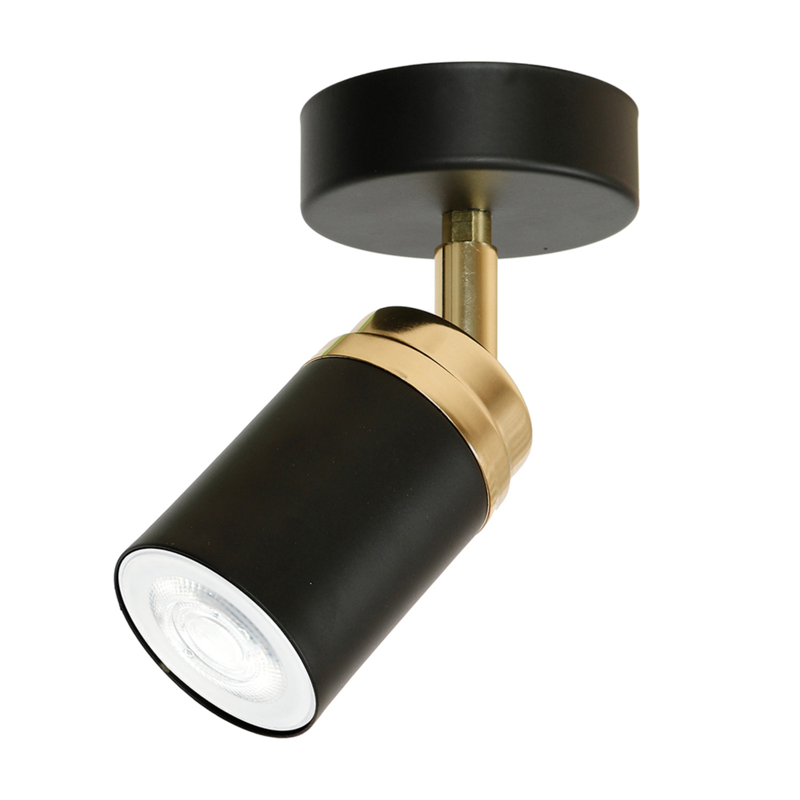 Luminex Reno takspot, 1 lyskilde, svart/gull - dimbar - moderne spotter i tak - takspot Stue / spisestue - metall