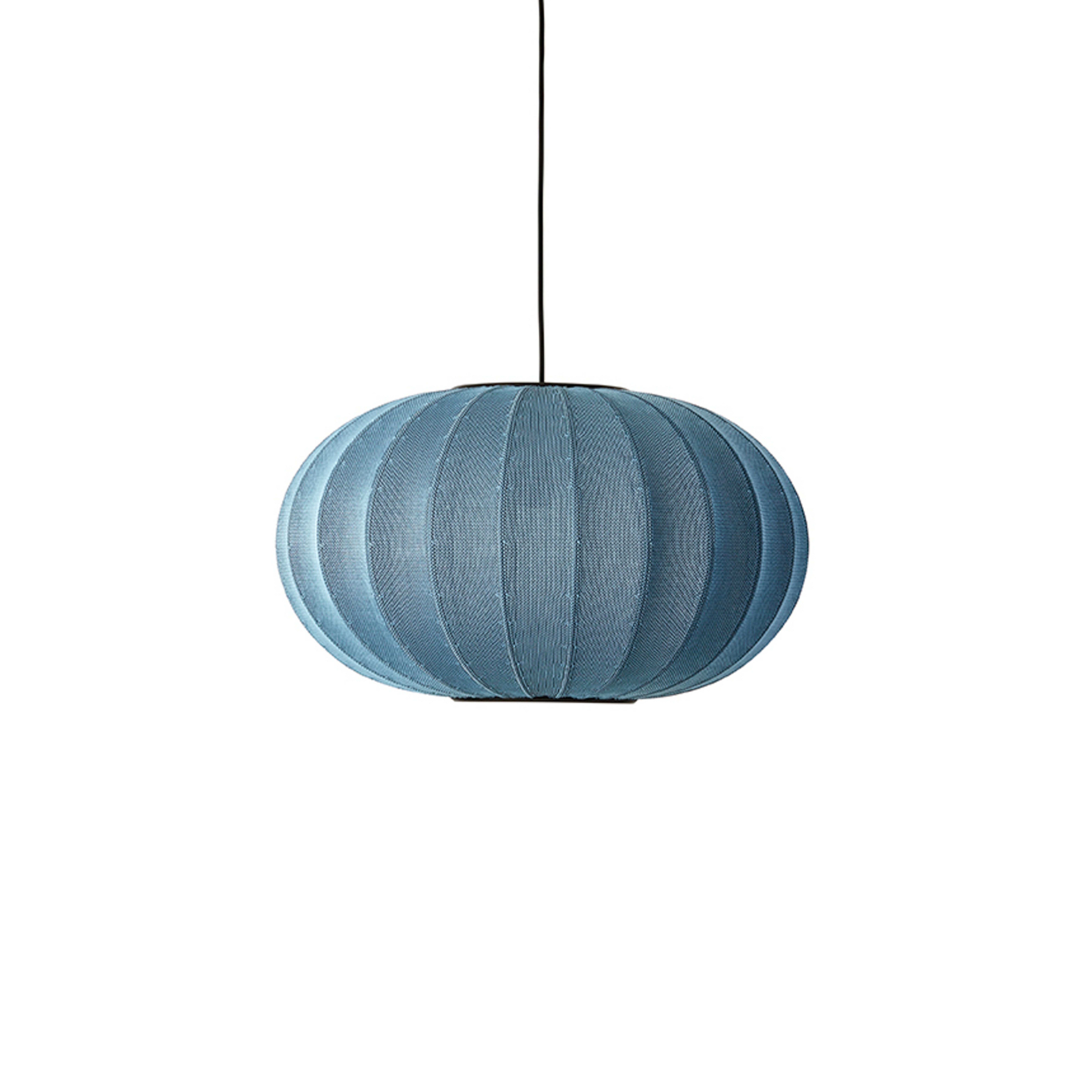 Knit-Wit 57 Oval Pendant Light, Blue, E27 - Handmade