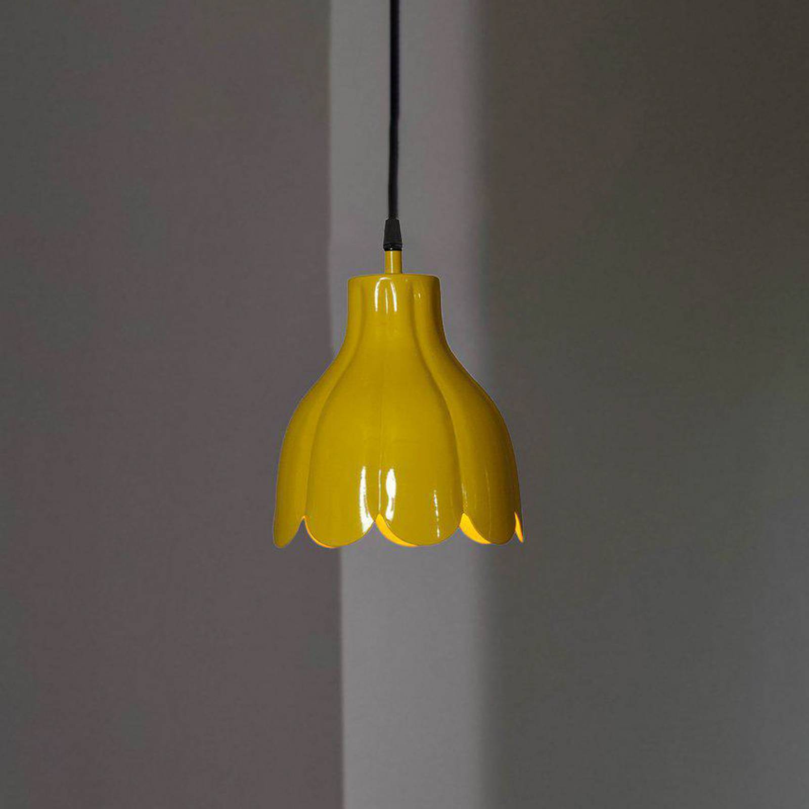 PR Home Hängeleuchte Tulippa, gelb, Ø 17 cm, Stecker, E27 günstig online kaufen