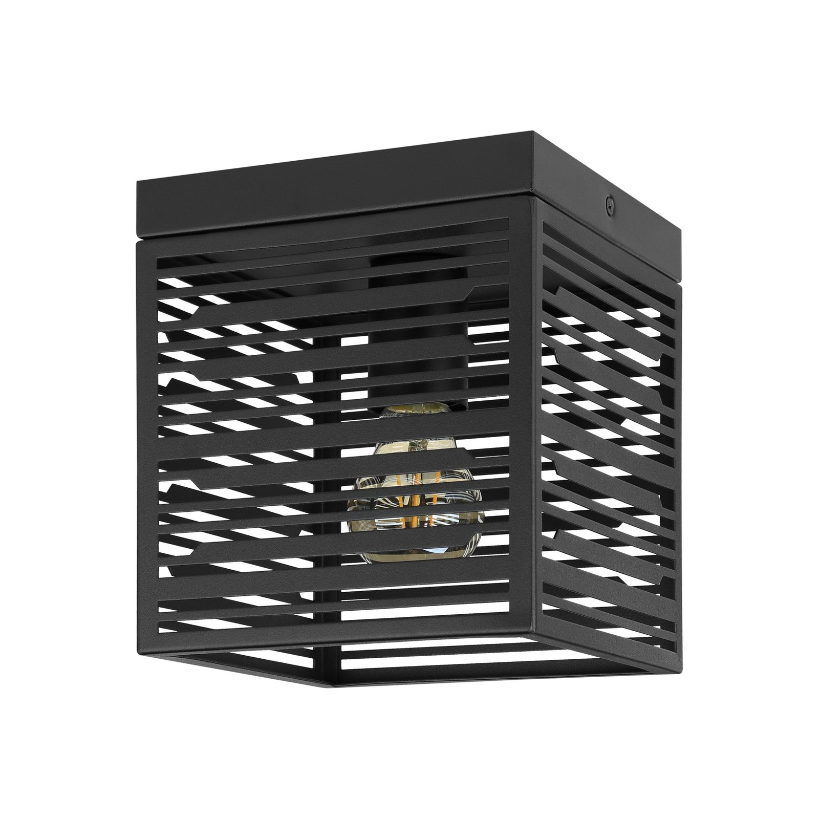 Lámpara de techo Piedritas, pantalla cuadrada negra