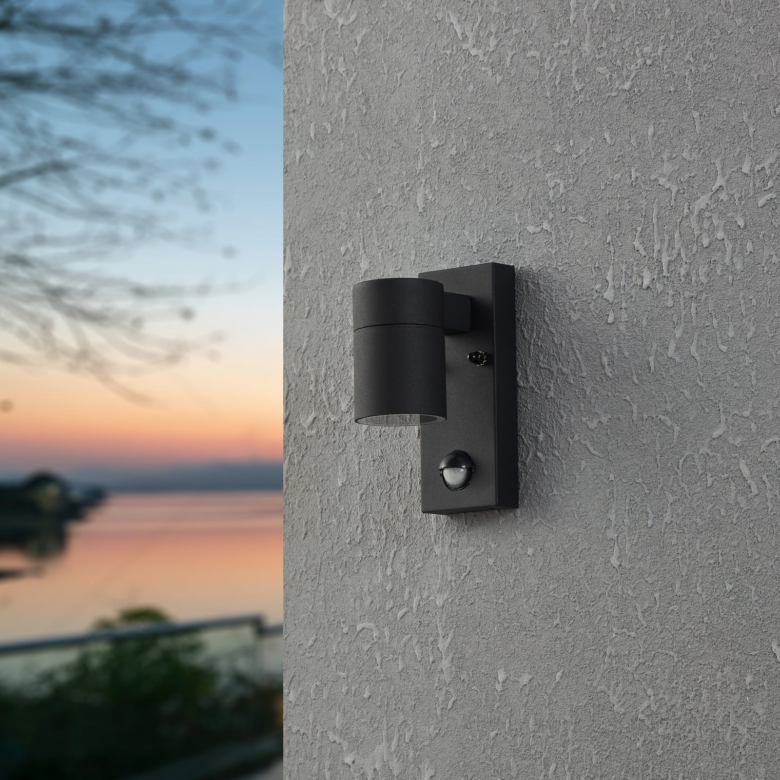 LED sienas lampa Riga 5, antracīta krāsā, augstums 16 cm, metāls