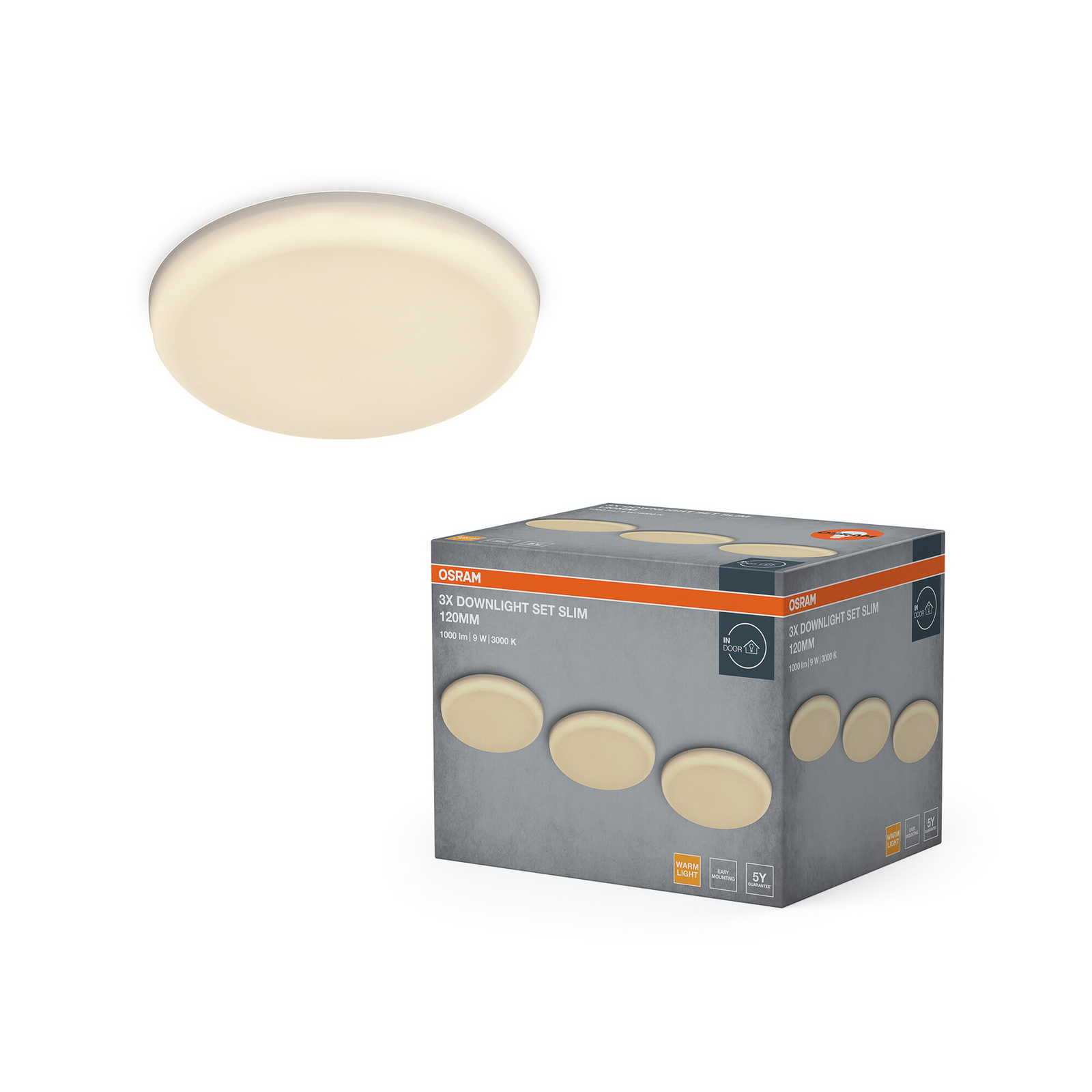 OSRAM LED φωτιστικό εντοιχισμού SLIM, Ø 12 cm, λευκό, μέταλλο, 3.000 K OSRAM LED φωτιστικό εντοιχισμού SLIM, Ø 12 cm, λευκό, μέταλλο, 3.000 K