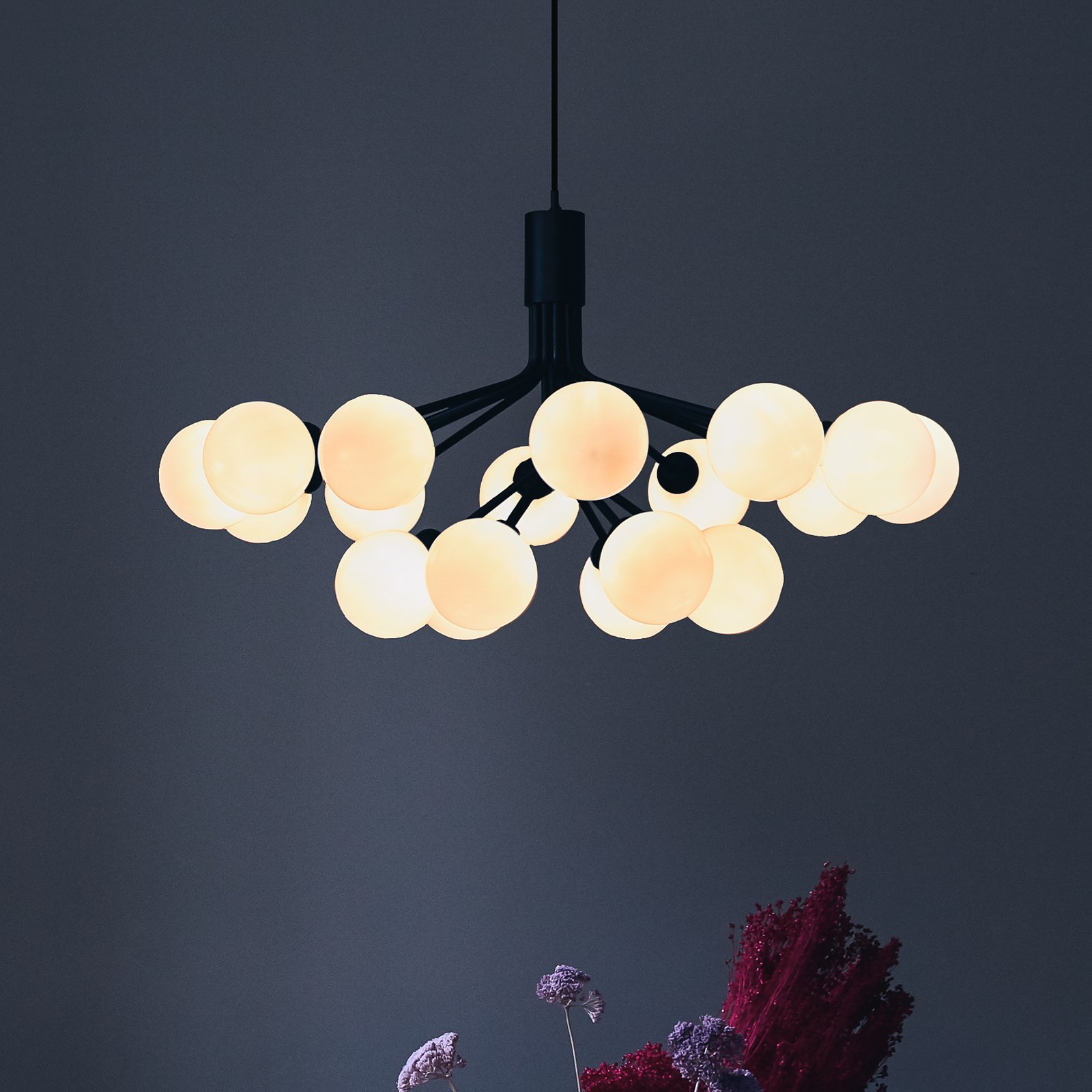 Apiales 18 Lysekrone Satin Black/Opal White - Nuura