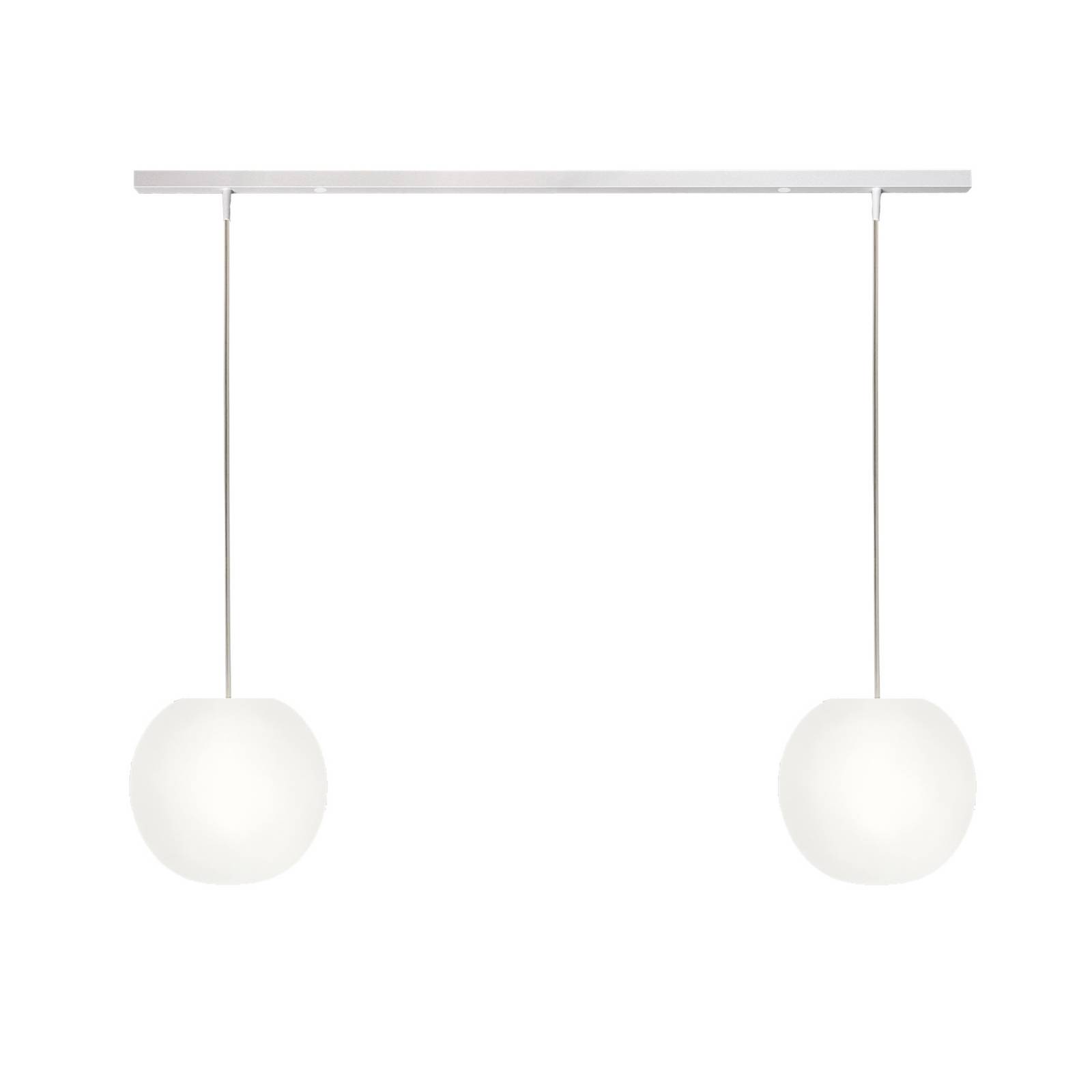 Casablanca Hängelampe Acai, weiß, lang, 2-flg., Ø 21 cm, E27