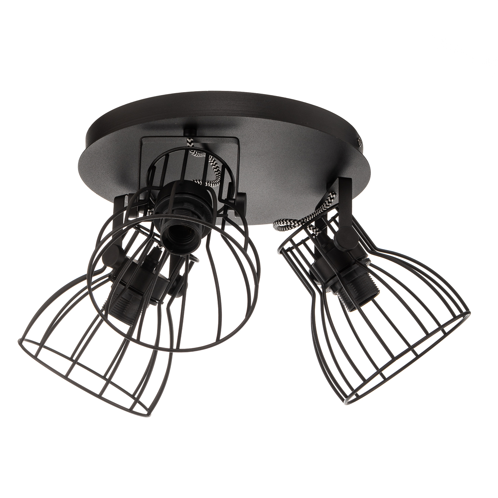 Plafondlamp Alano, zwart, 3-lamps