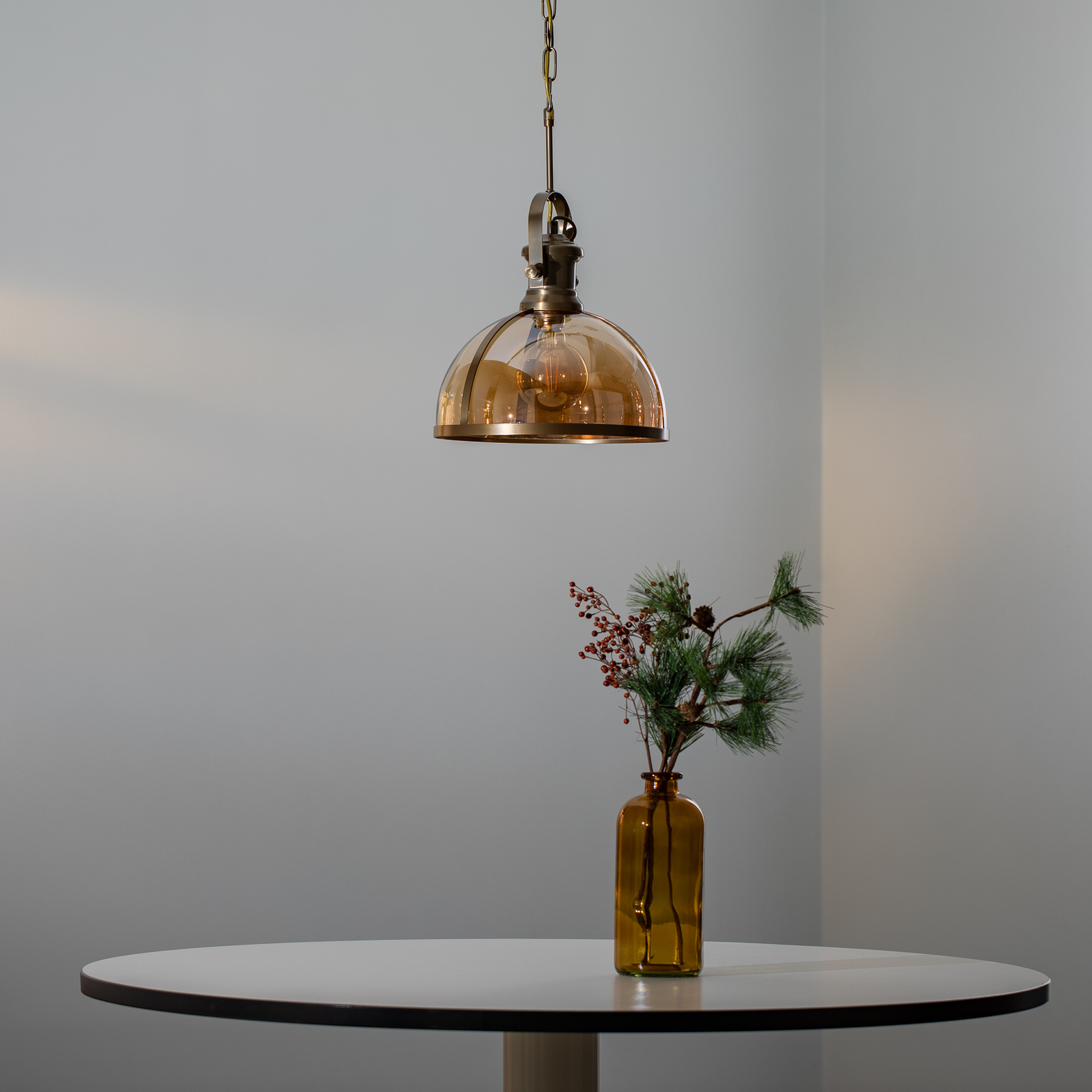 AV-5063-1E pendant light, glass, antique gold