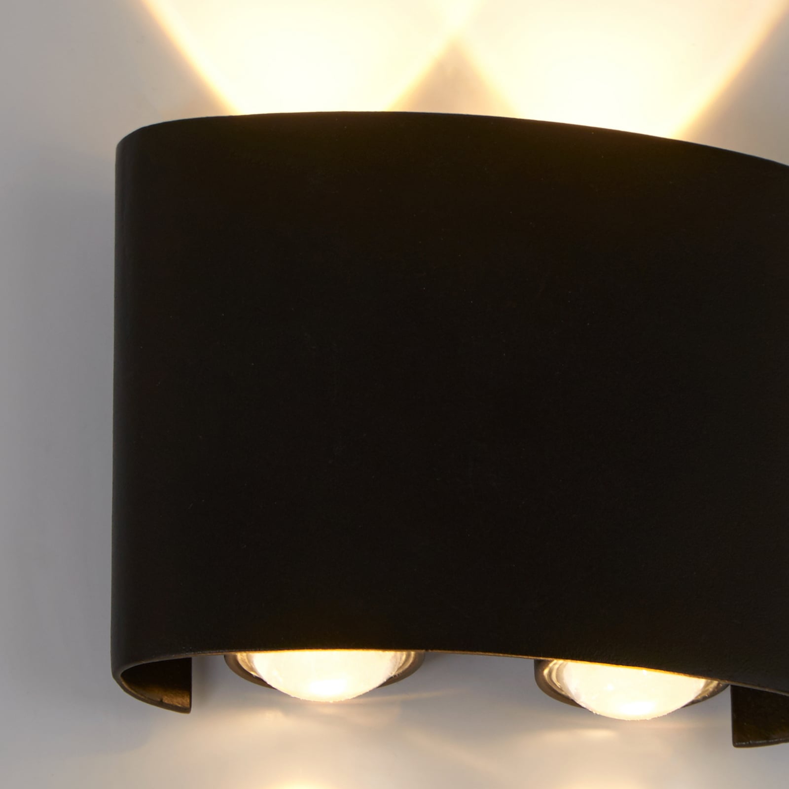 Applique da esterni LED Shadows, larghezza 12 cm, nera, metallo