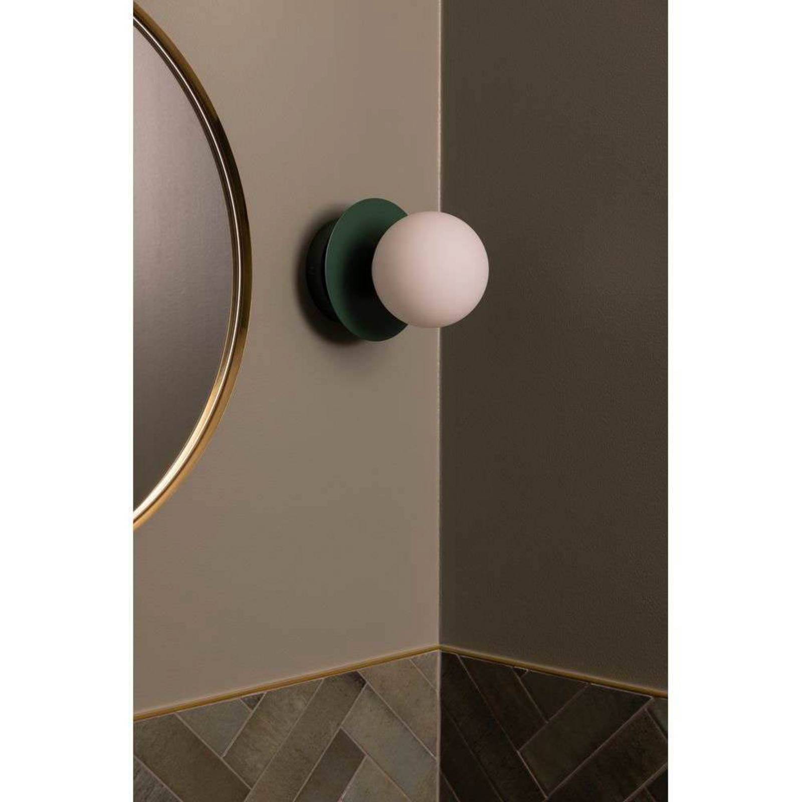  Globen Lighting Globen Lighting Wall Lamp Art Deco, Green/white, ø 16 Cm, Ip44 