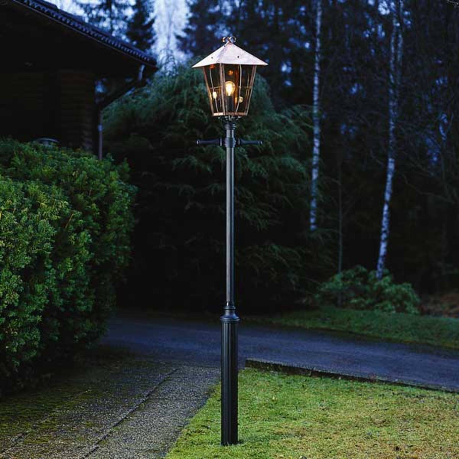 copper lamp post