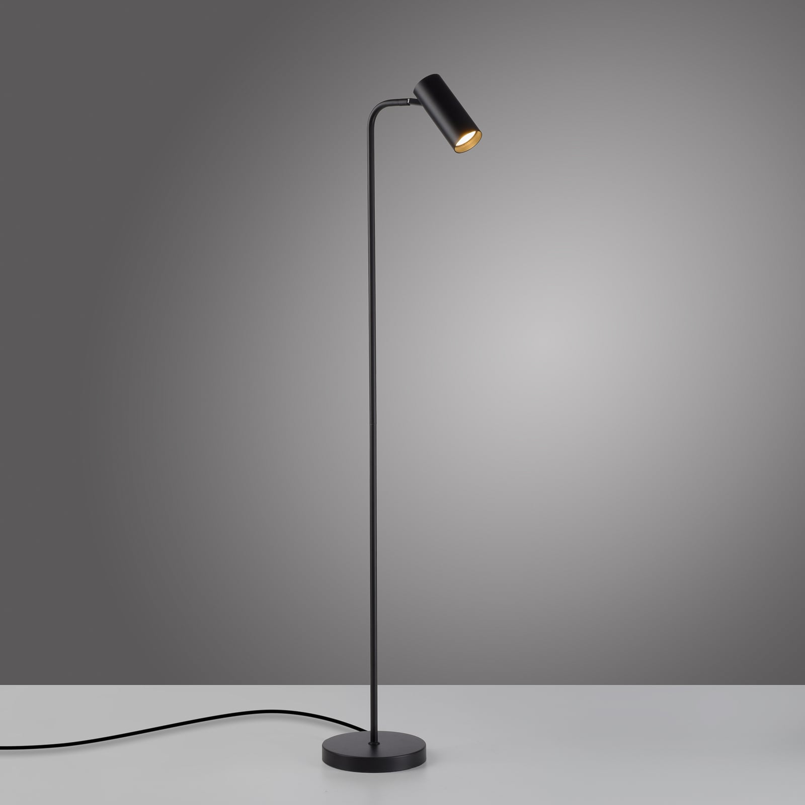 Gulvlampe RIK, svart, høyde 140 cm, metall, GU10-LED