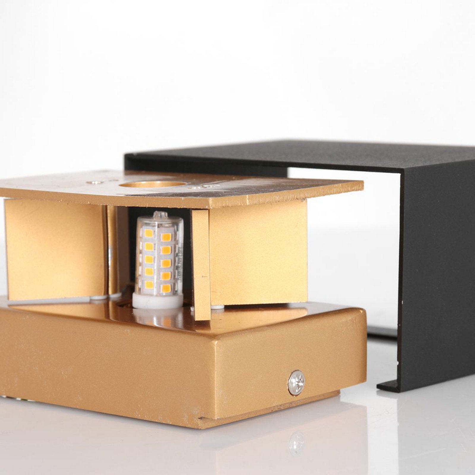 LED wall light Muro 3365, black, angular, G9, 2,700 K