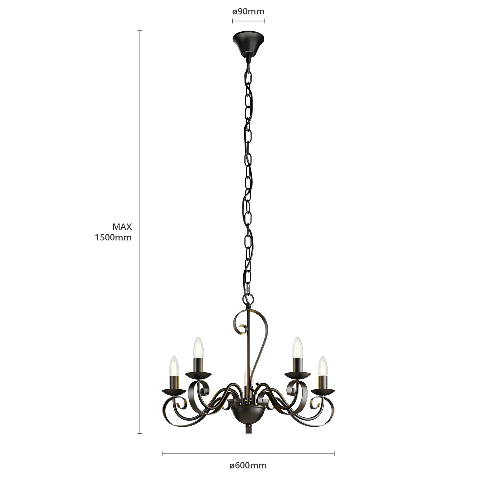 Shervan Żyrandol Antique Brown - Lindby