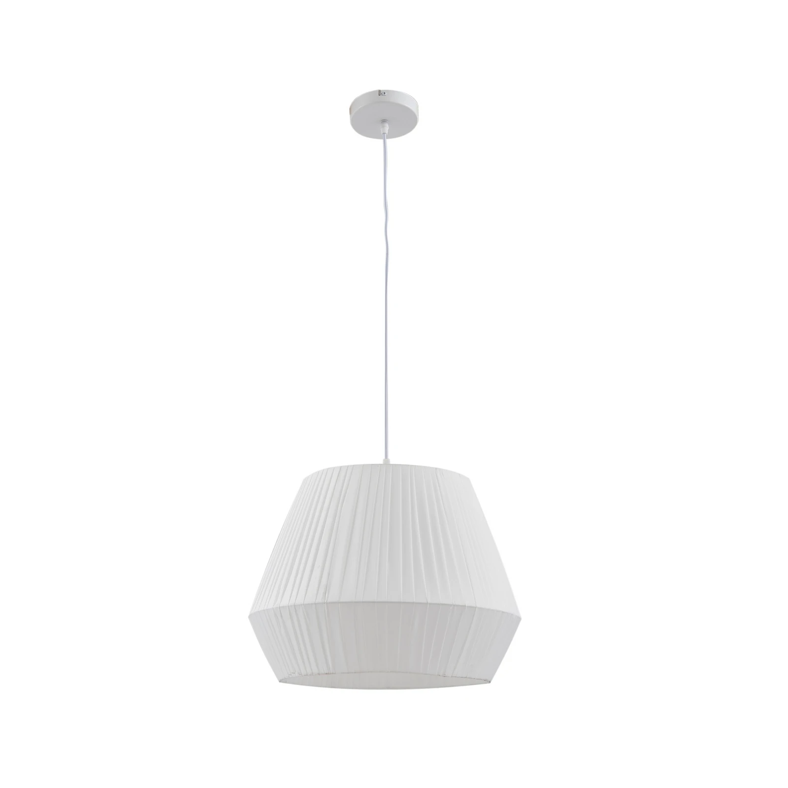 Lindby lógó világítás Vitore, Ø 40 cm, textil, fehér