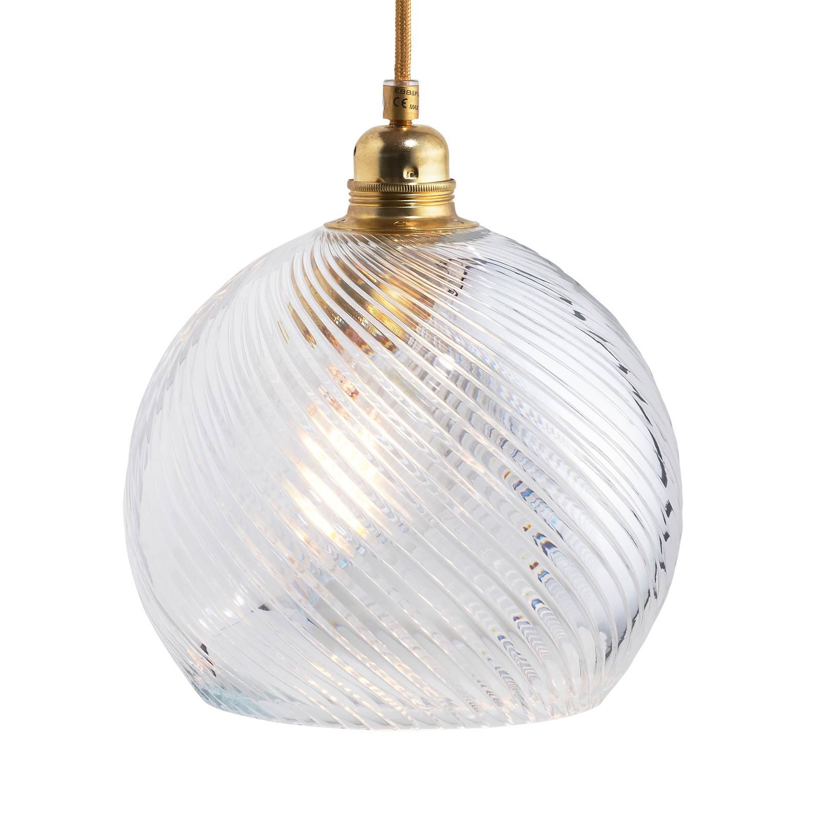 Levně EBB & FLOW Závěsná lampa Rowan zlatá/křišťálová Ø 22 cm