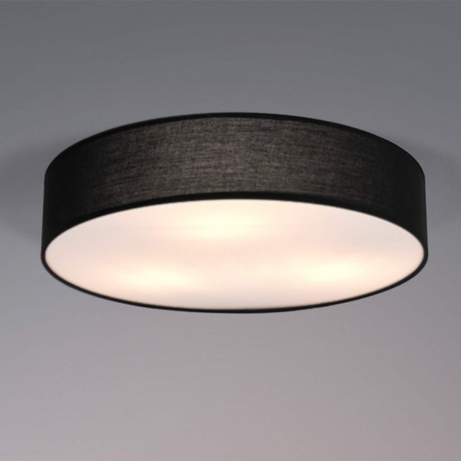 Lampa sufitowa OSRAM ORBIS PARIS, czarna, Ø 40 cm, tekstylna E27
