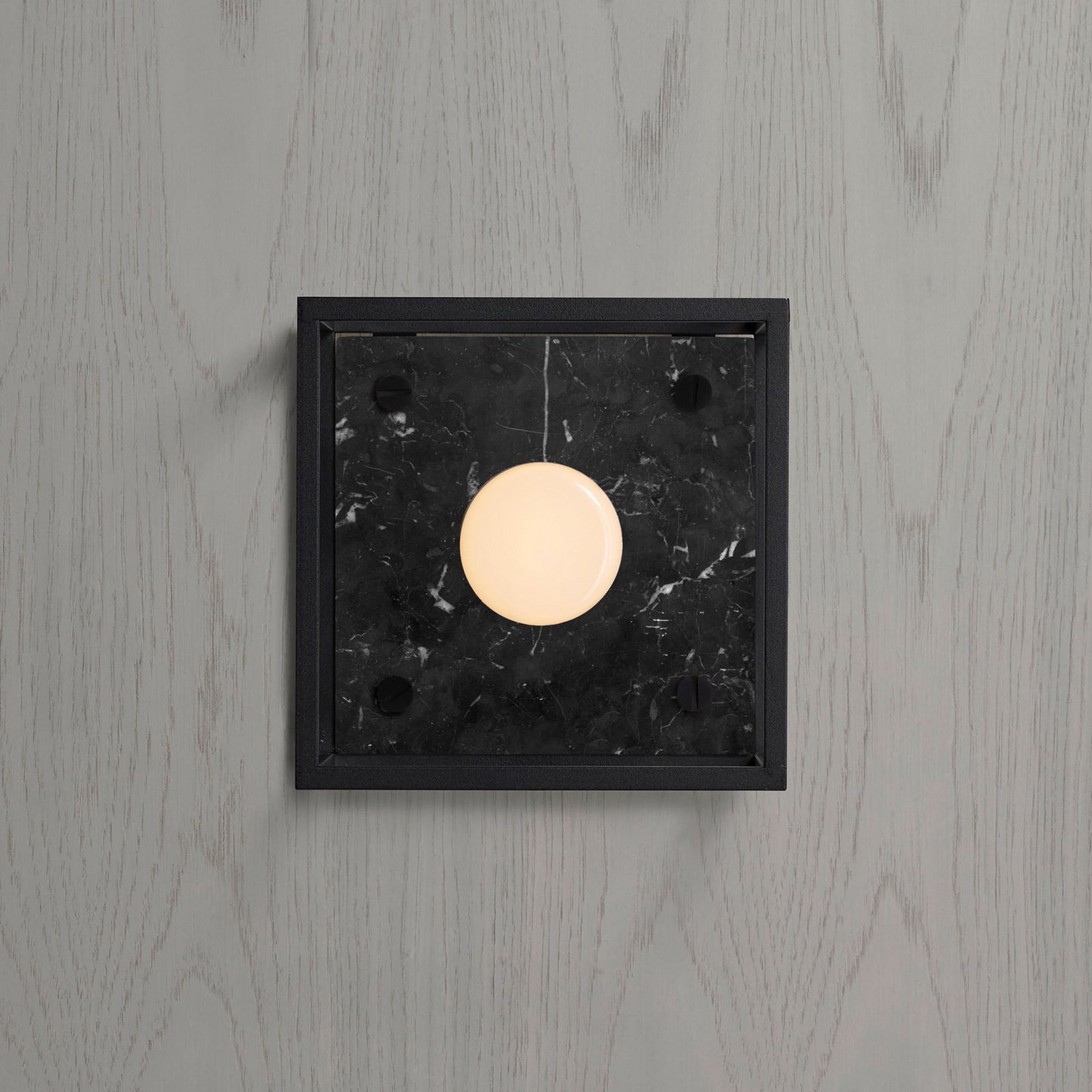 Buster + Punch wall light Caged Wall small, black marble