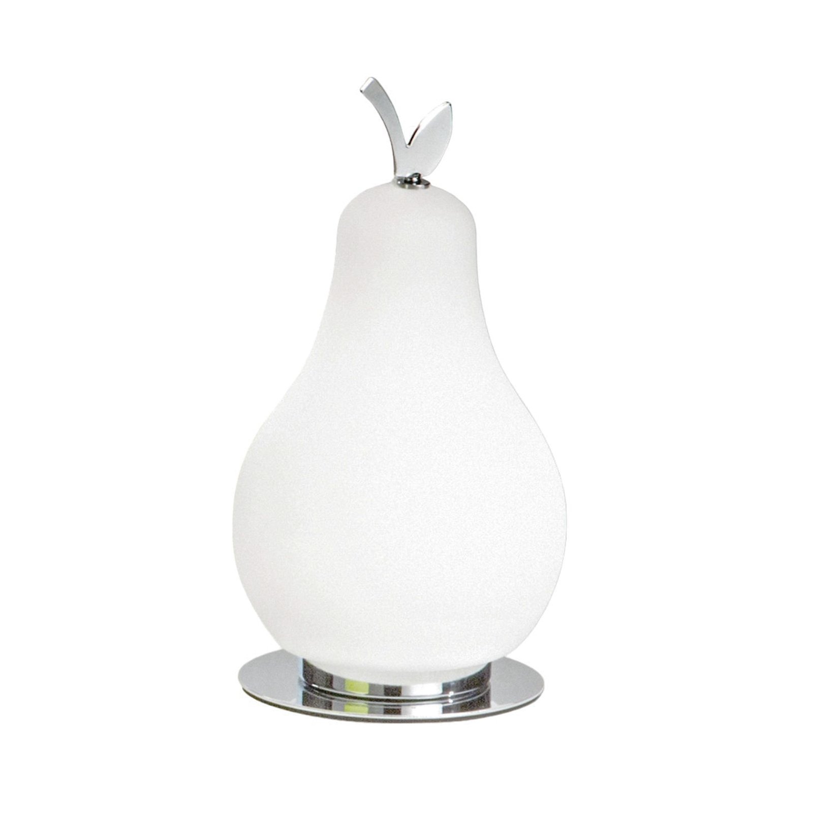 Candeeiro de mesa Wilma LED, cromado/branco, em forma de lâmpada, regulável