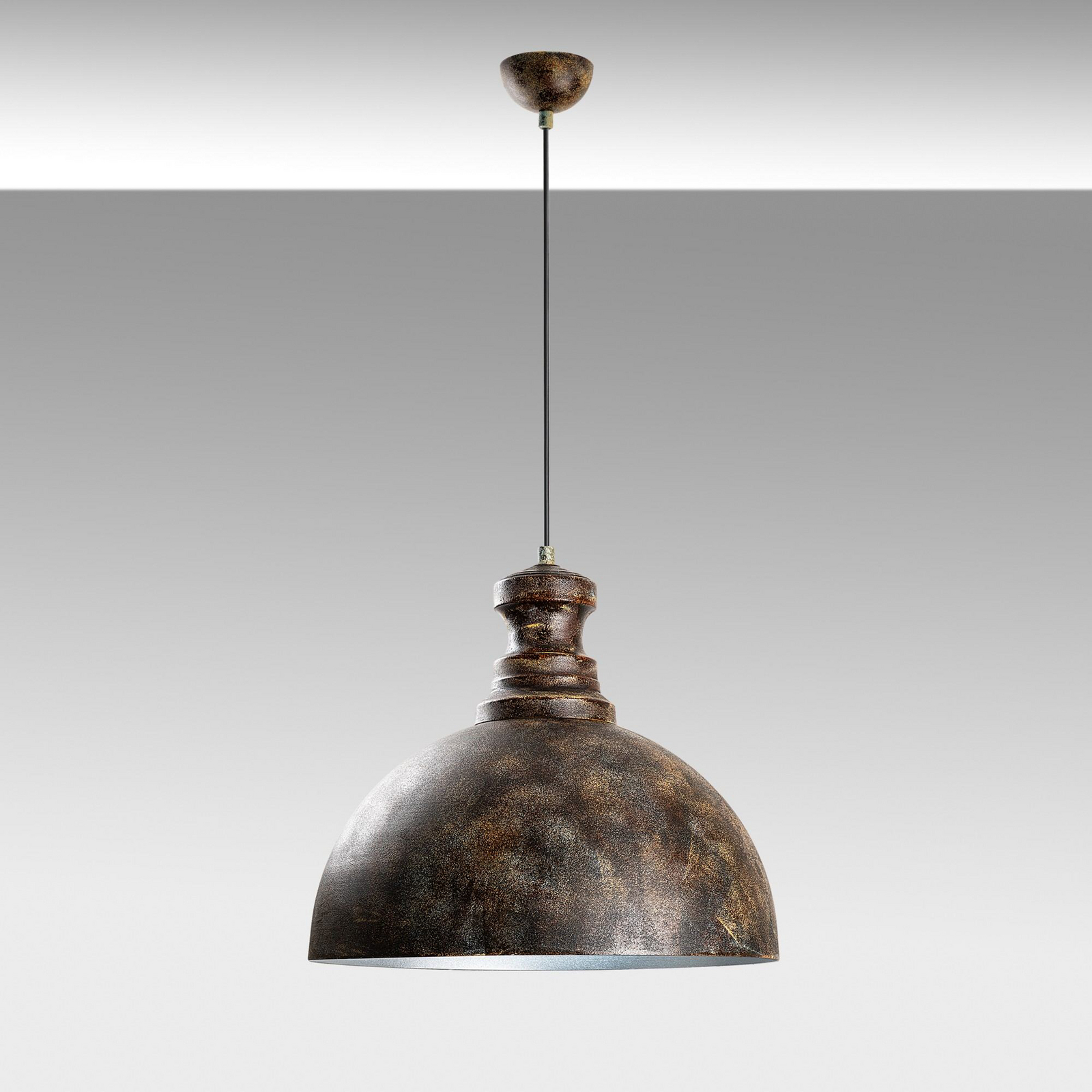 Pendelleuchte Saglam, 1-flammig, altmessing, Metall, Ø 40 cm