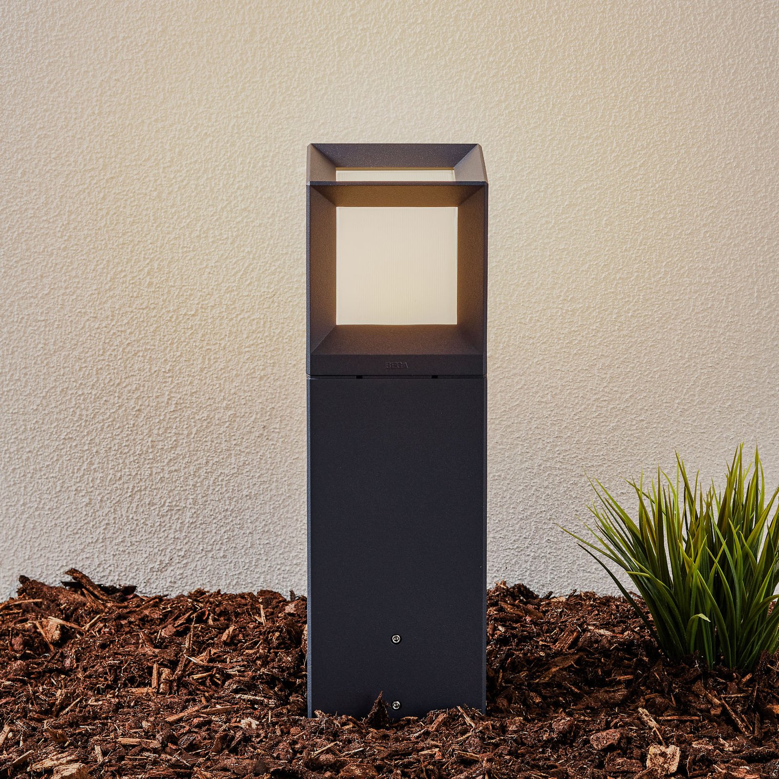 BEGA 84604 - LED pillar light in graphite, 3,000 K