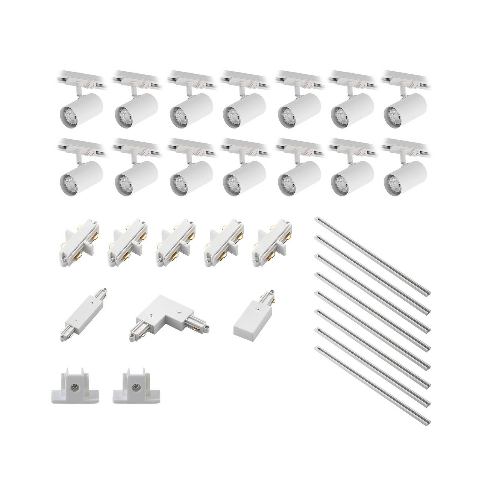 Lindby 1-Phasen-Schienensystem Linaro, GU10, 14-flg., weiß