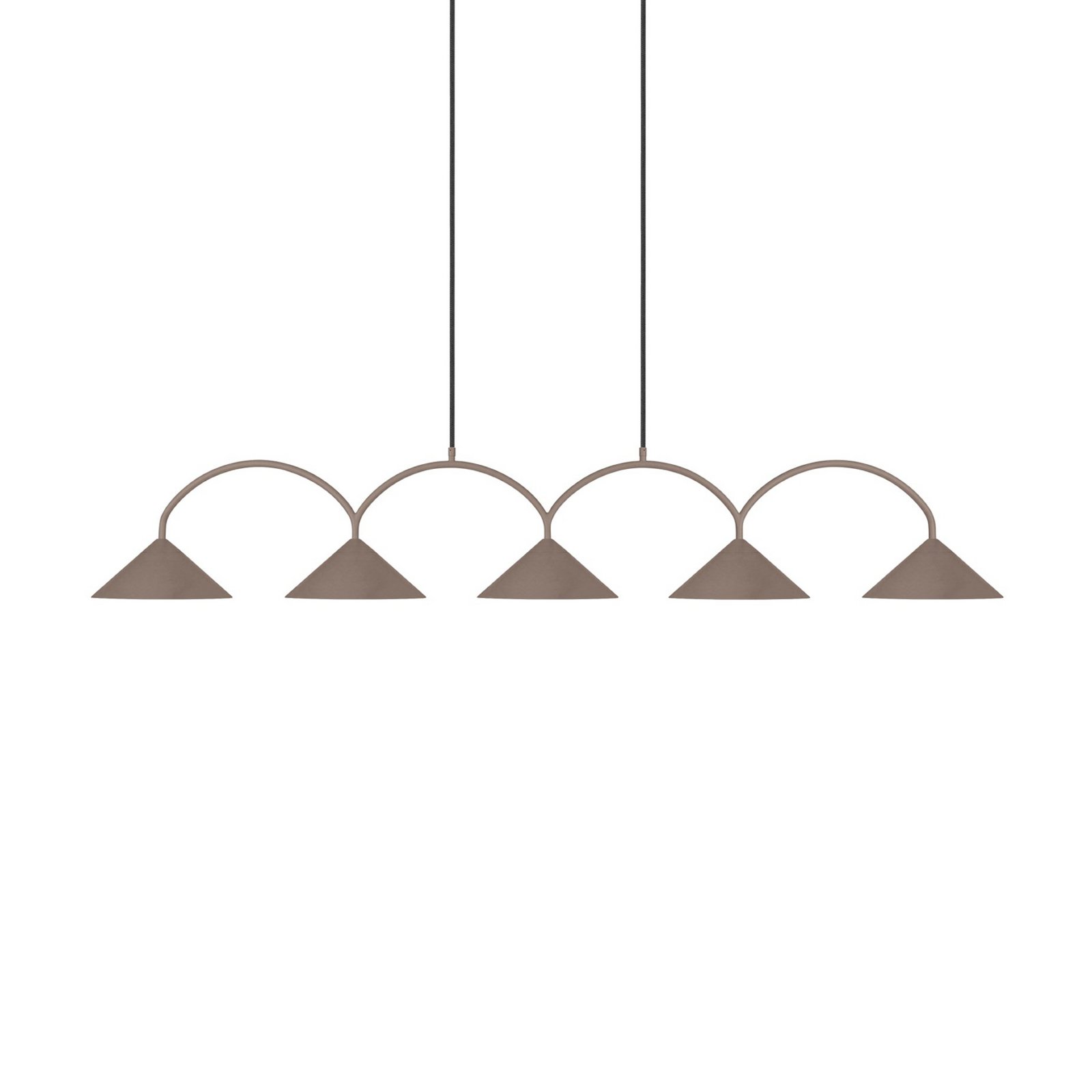 CURVE Hängelampe Länge 165 cm braun 5-flg. - Globen Lighting