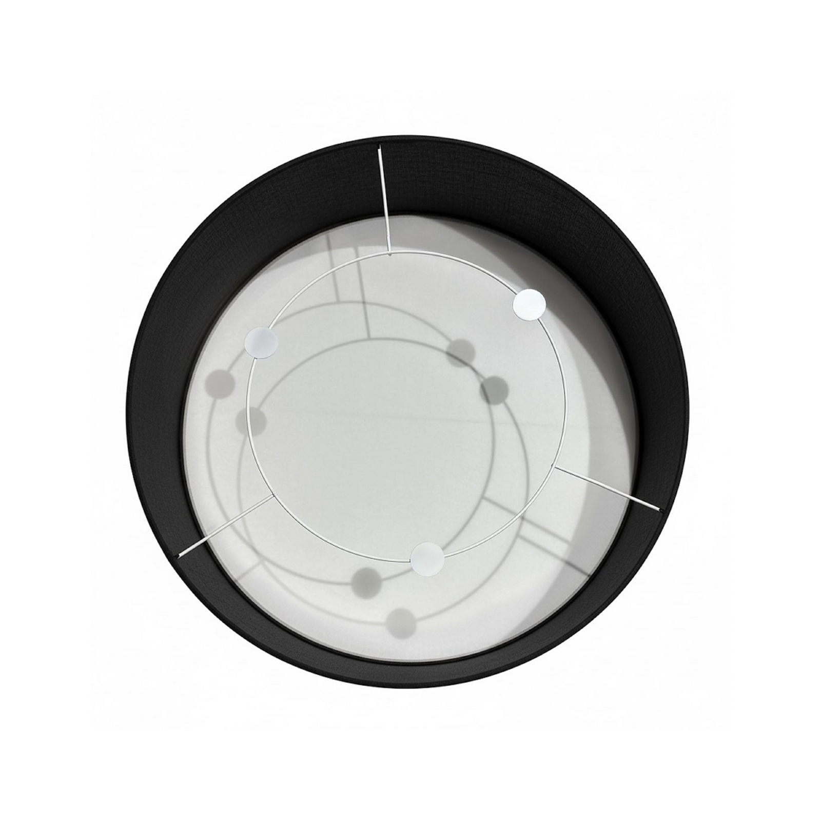Plafonnier Marshall, noir, Ø 50 cm, métal/rotin Plafonnier Marshall, noir, Ø 50 cm, métal/rotin